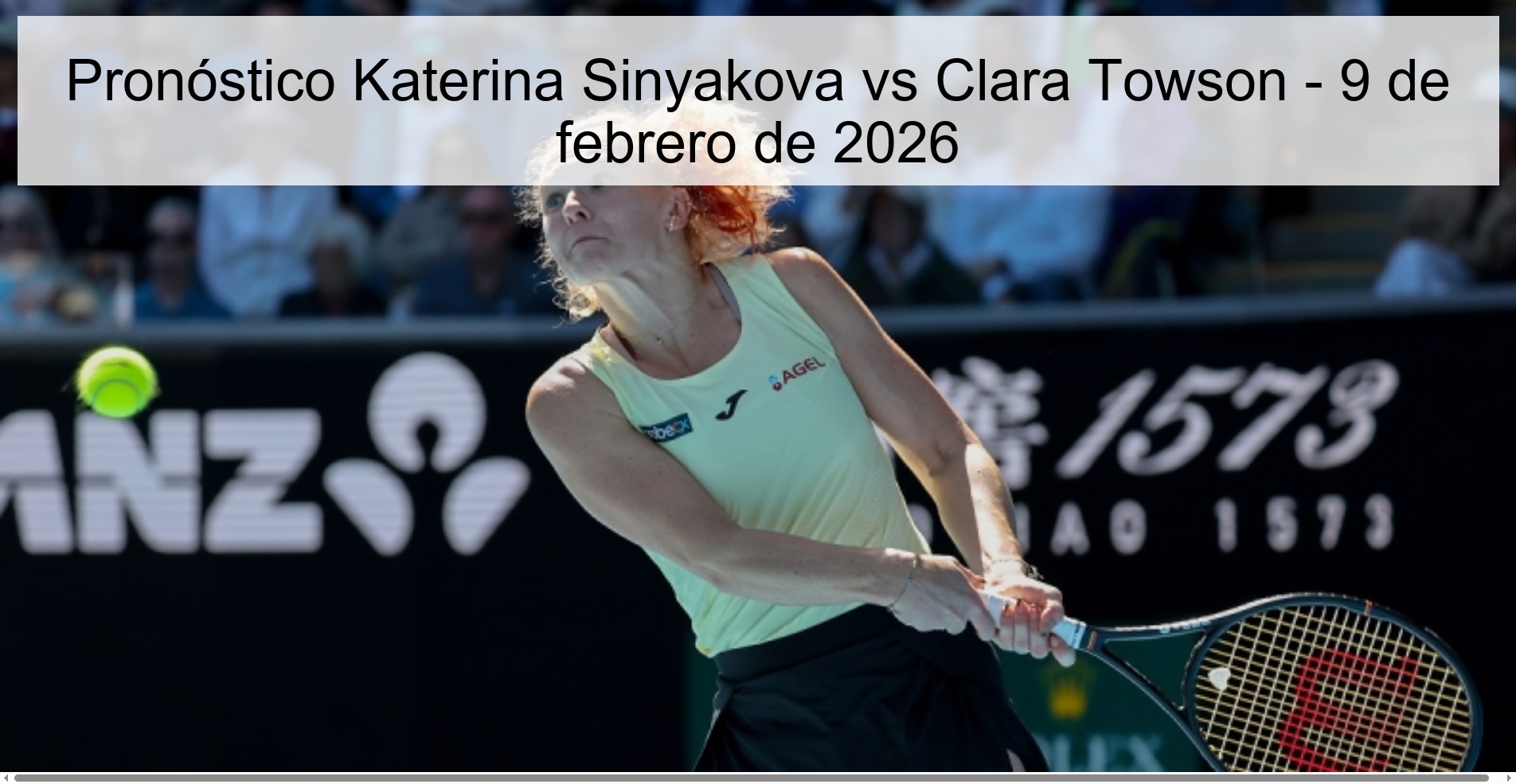 Katerina Sinyakova vs Clara Towson Prediction – February 9, 2026