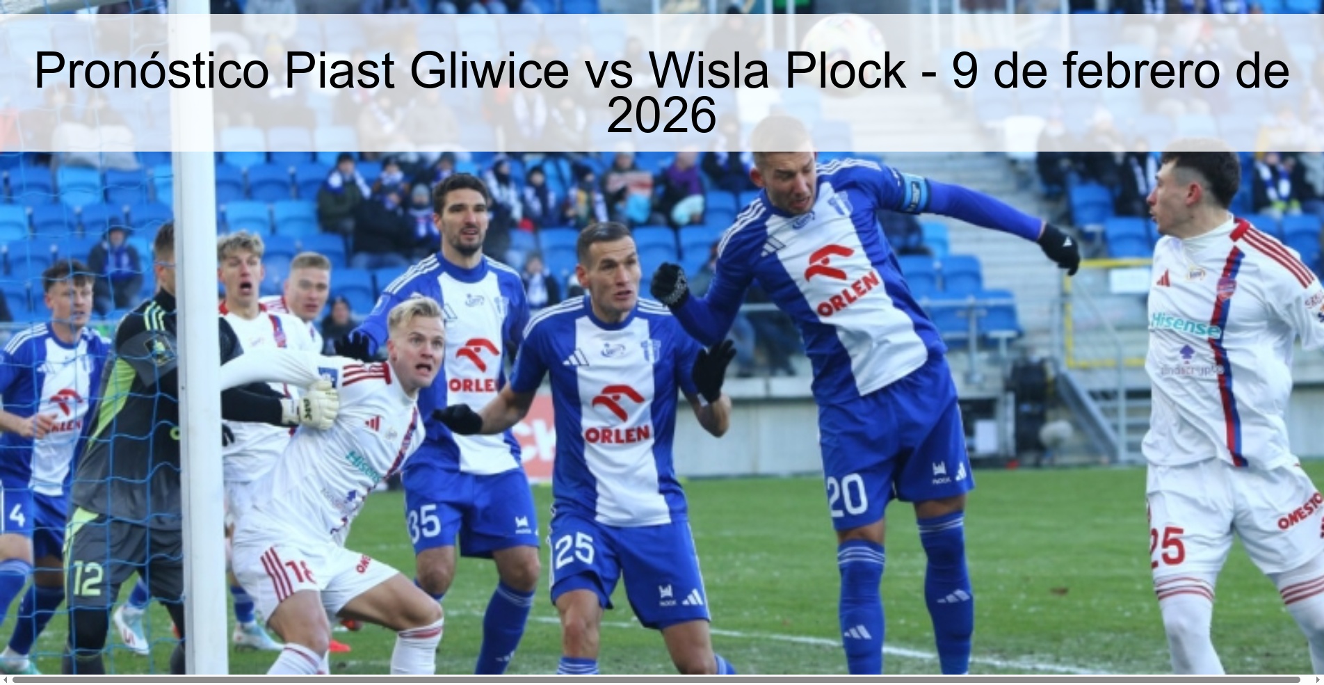 Pronóstico Piast Gliwice vs Wisla Plock - 9 de febrero de 2026