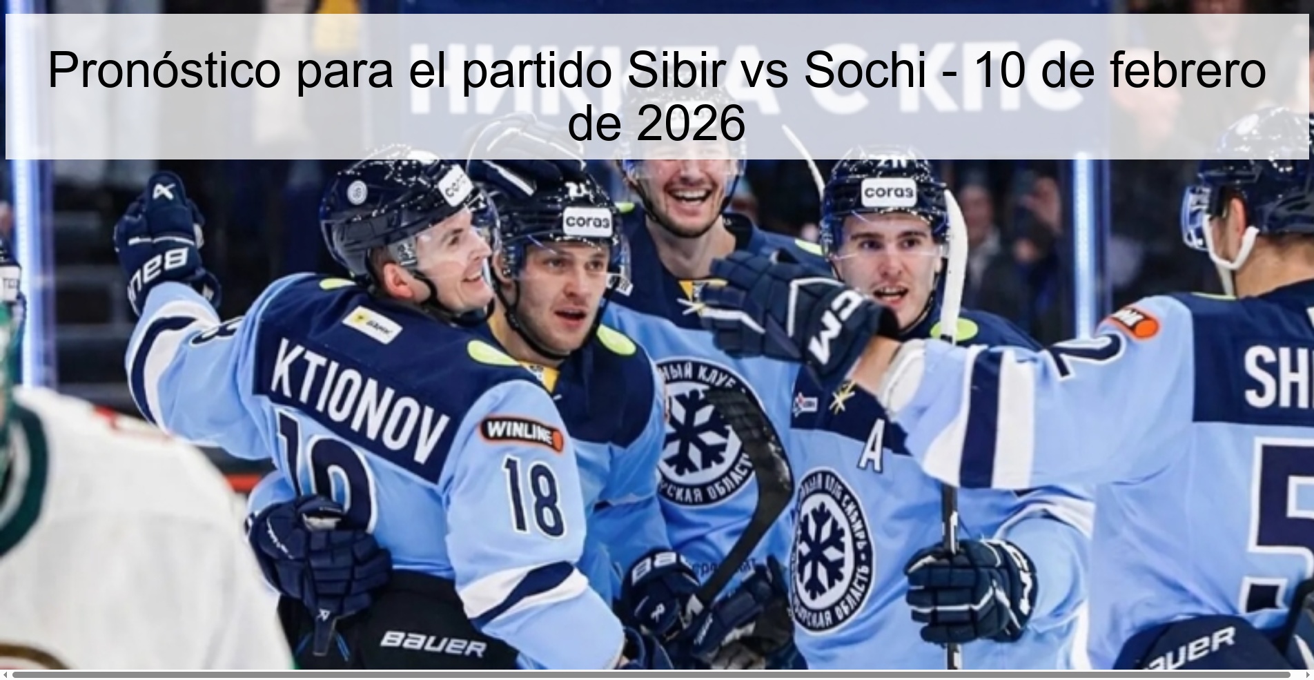 Pronóstico para el partido Sibir vs Sochi - 10 de febrero de 2026