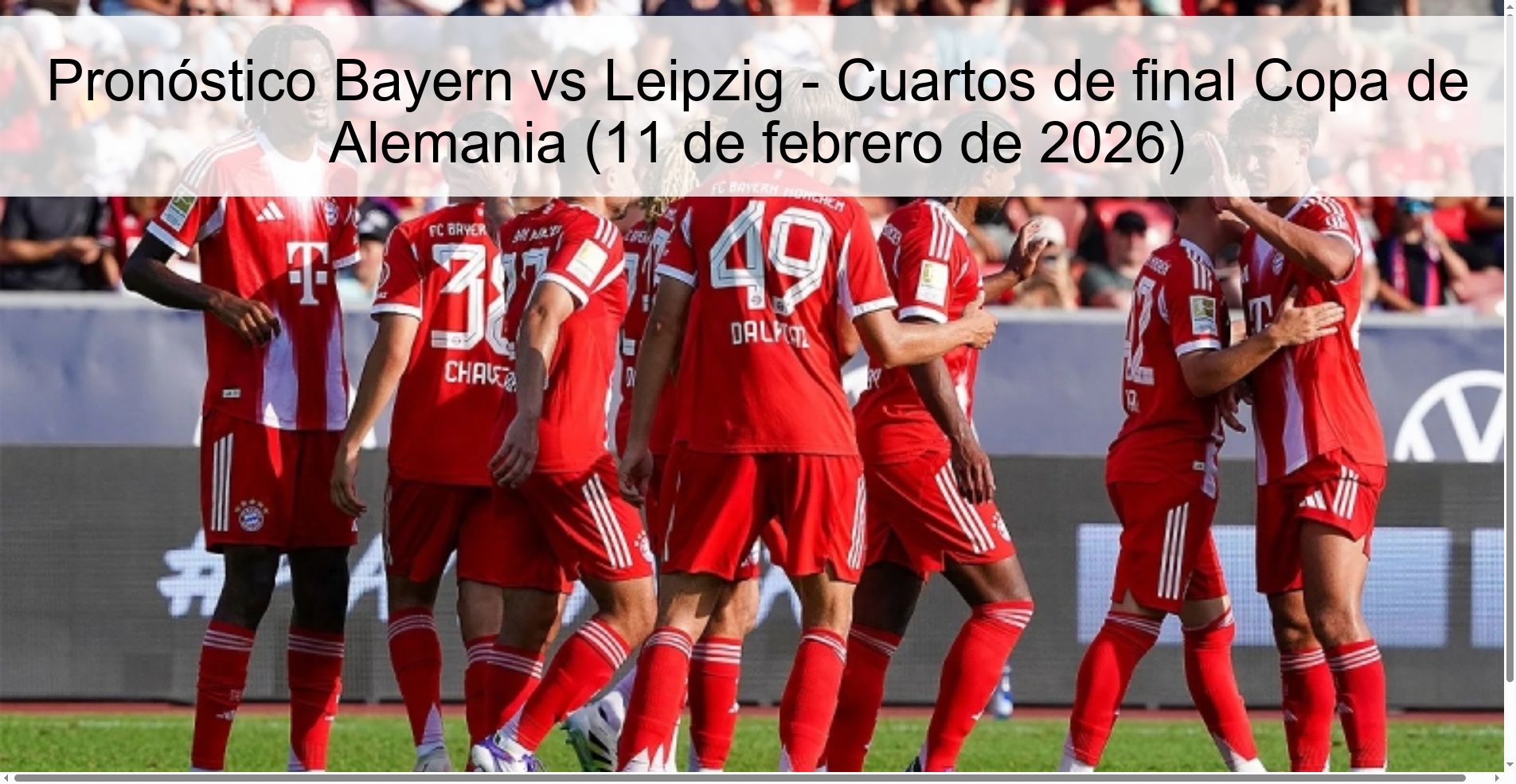 Bayern vs Leipzig Prediction - German Cup Quarterfinals (February 11, 2026)