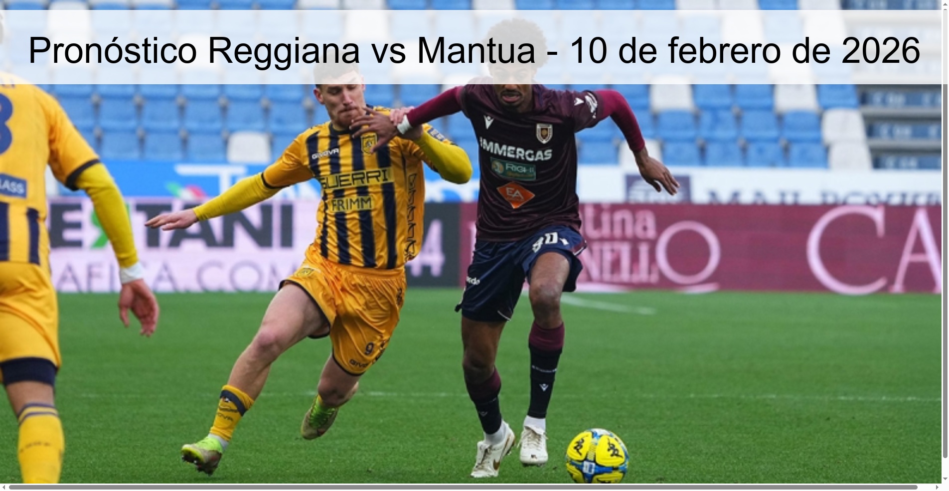 Pronóstico Reggiana vs Mantua - 10 de febrero de 2026