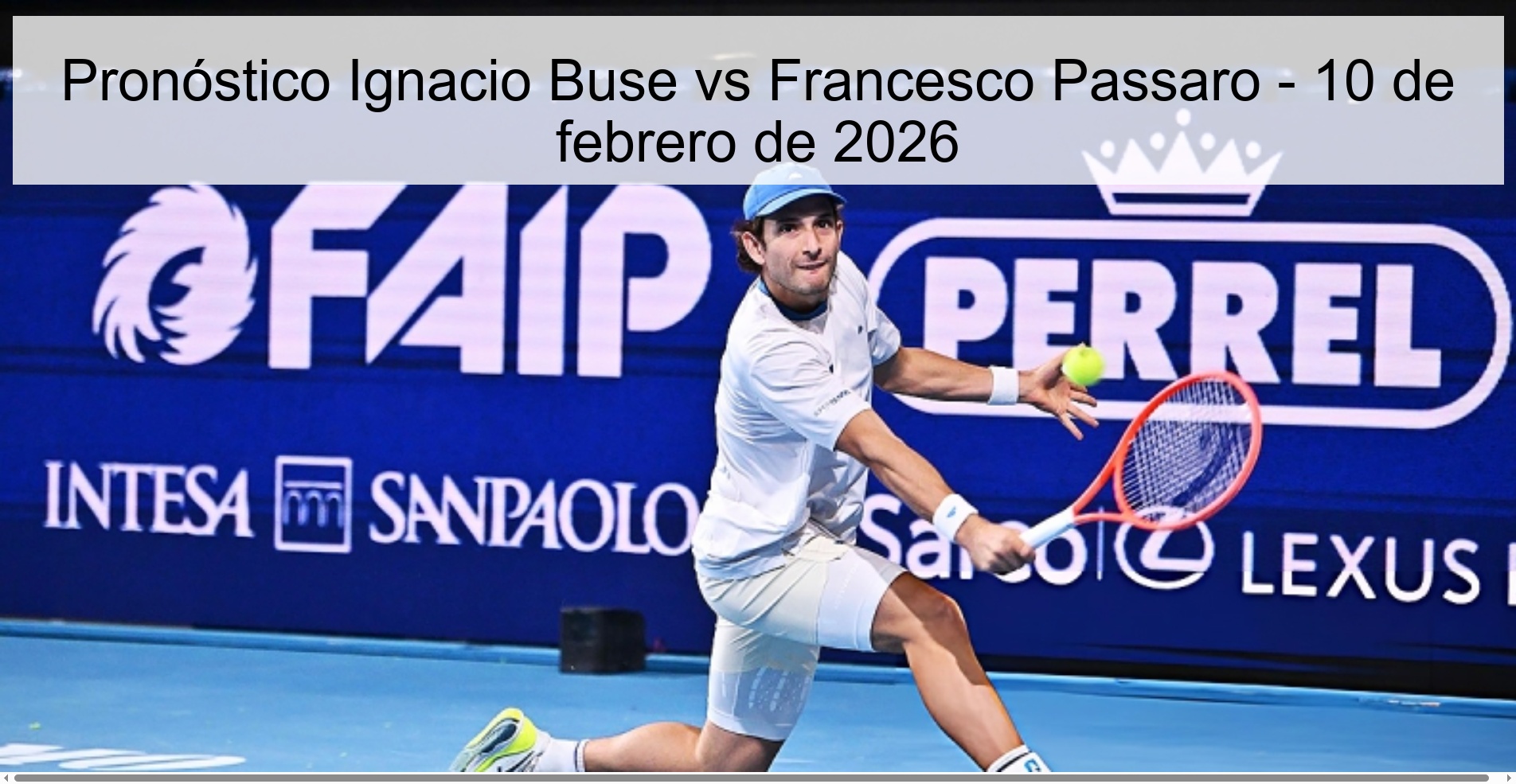 Pronóstico Ignacio Buse vs Francesco Passaro - 10 de febrero de 2026