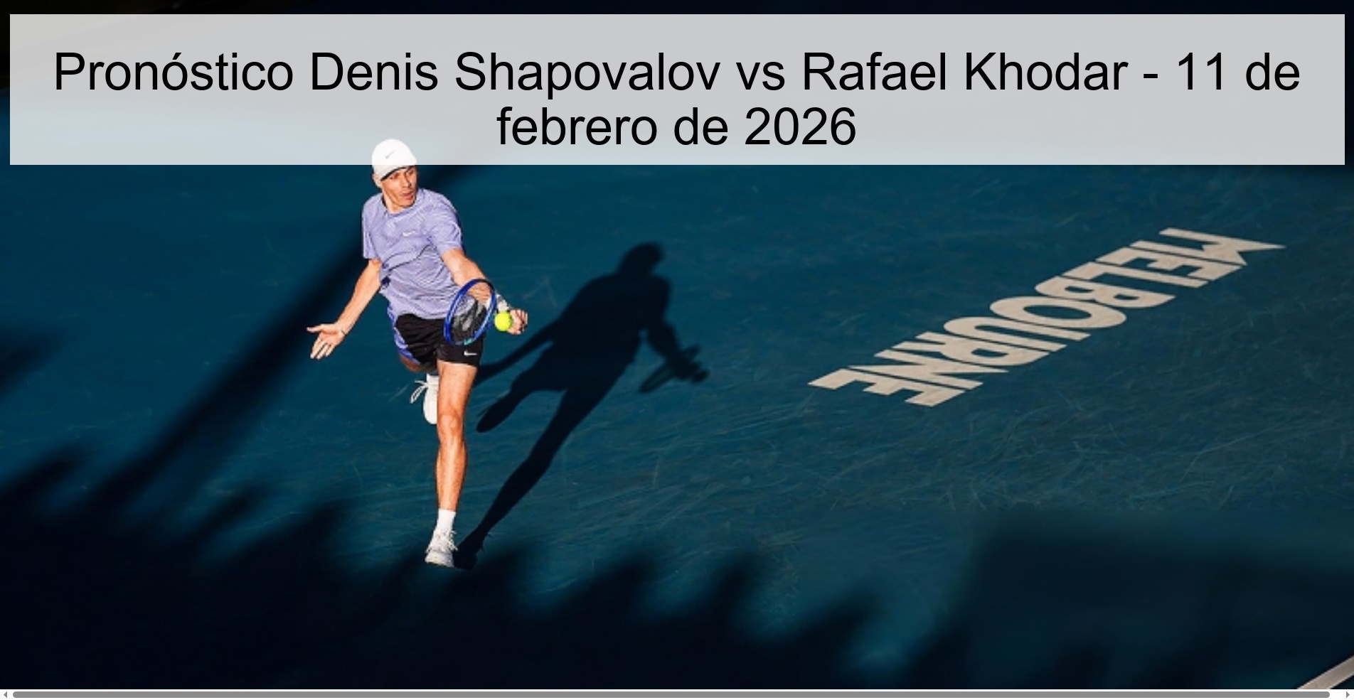 Denis Shapovalov vs Rafael Khodar Prediction – February 11, 2026 Denis Shapovalov vs Rafael Khodar Prediction – February 11, 2026