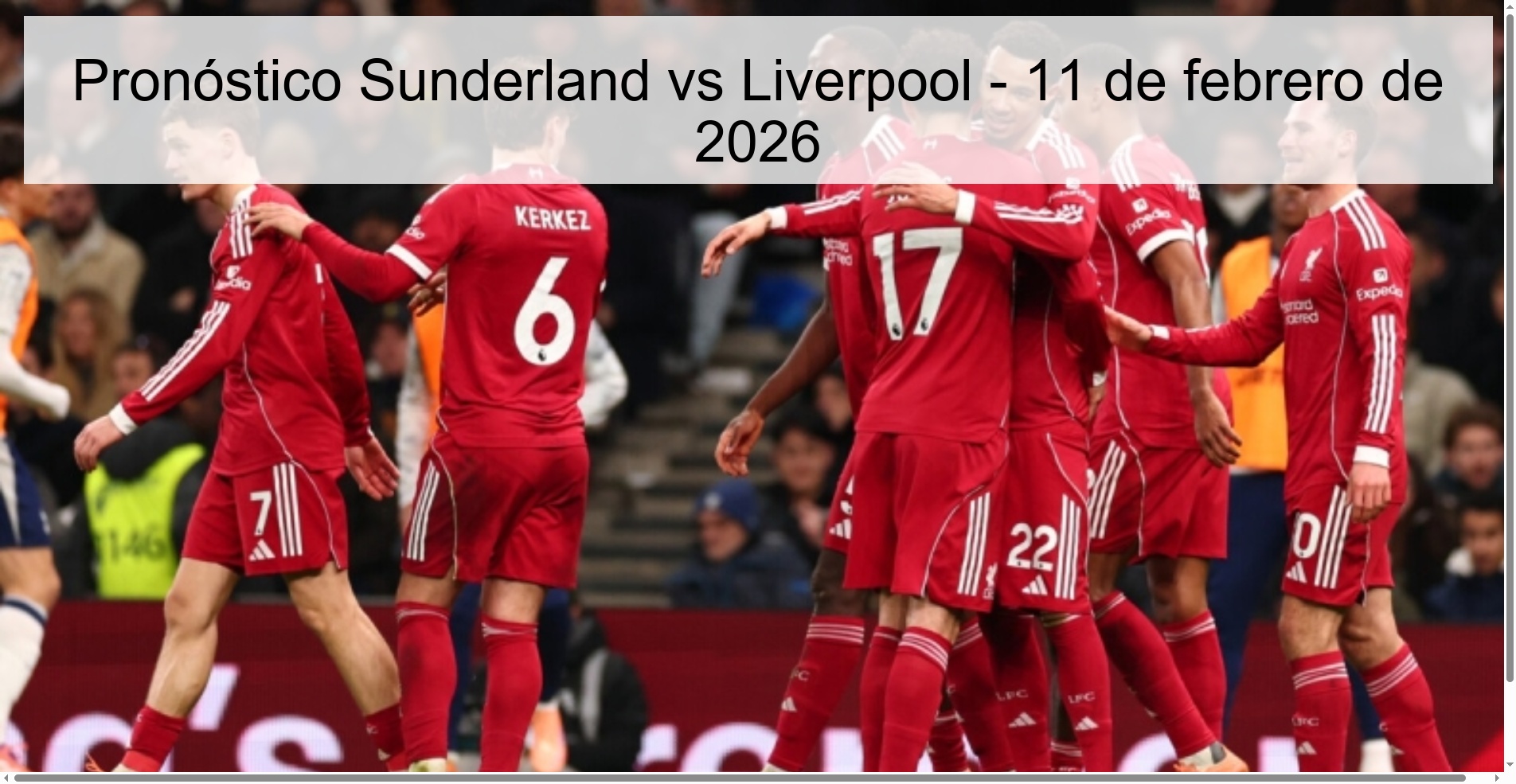Sunderland vs Liverpool Prediction – February 11, 2026