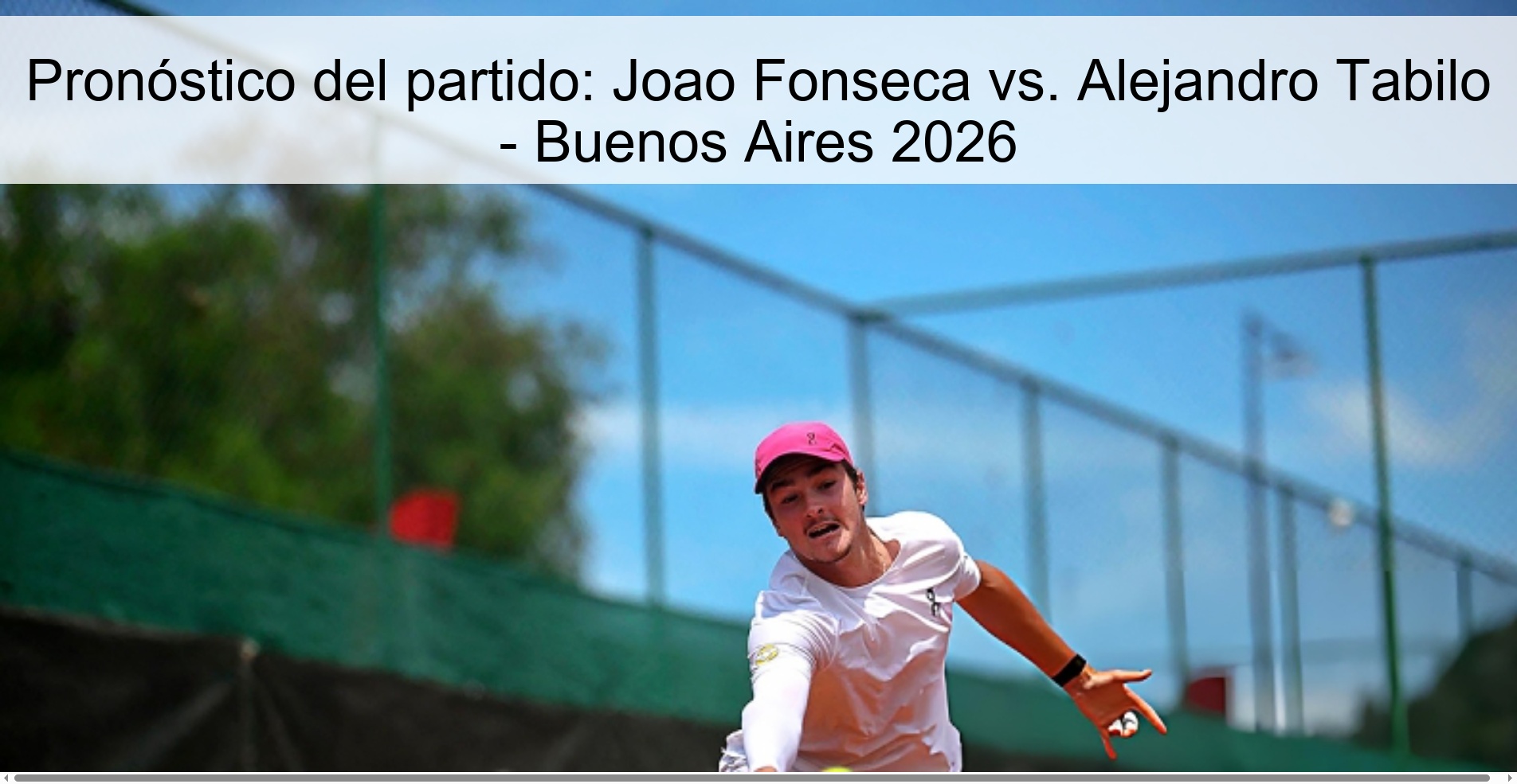 Pronóstico del partido: Joao Fonseca vs. Alejandro Tabilo - Buenos Aires 2026