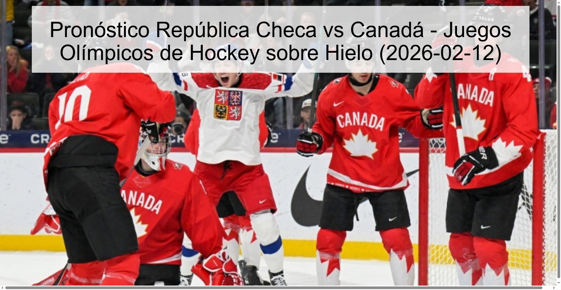 Czech Republic vs Canada Prediction - Ice Hockey Olympic Games (2026-02-12)