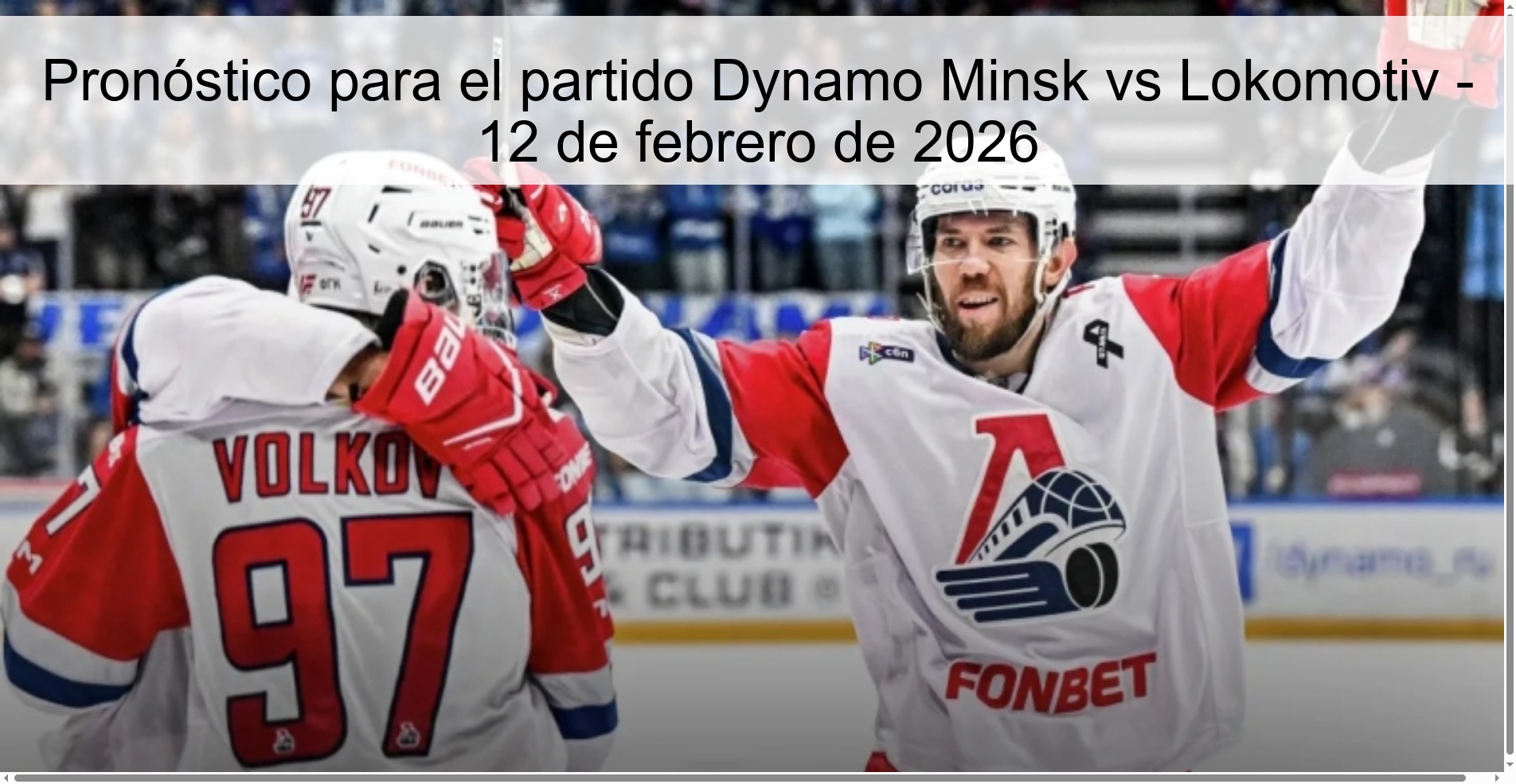 Prediction for the match Dynamo Minsk vs Lokomotiv - February 12, 2026