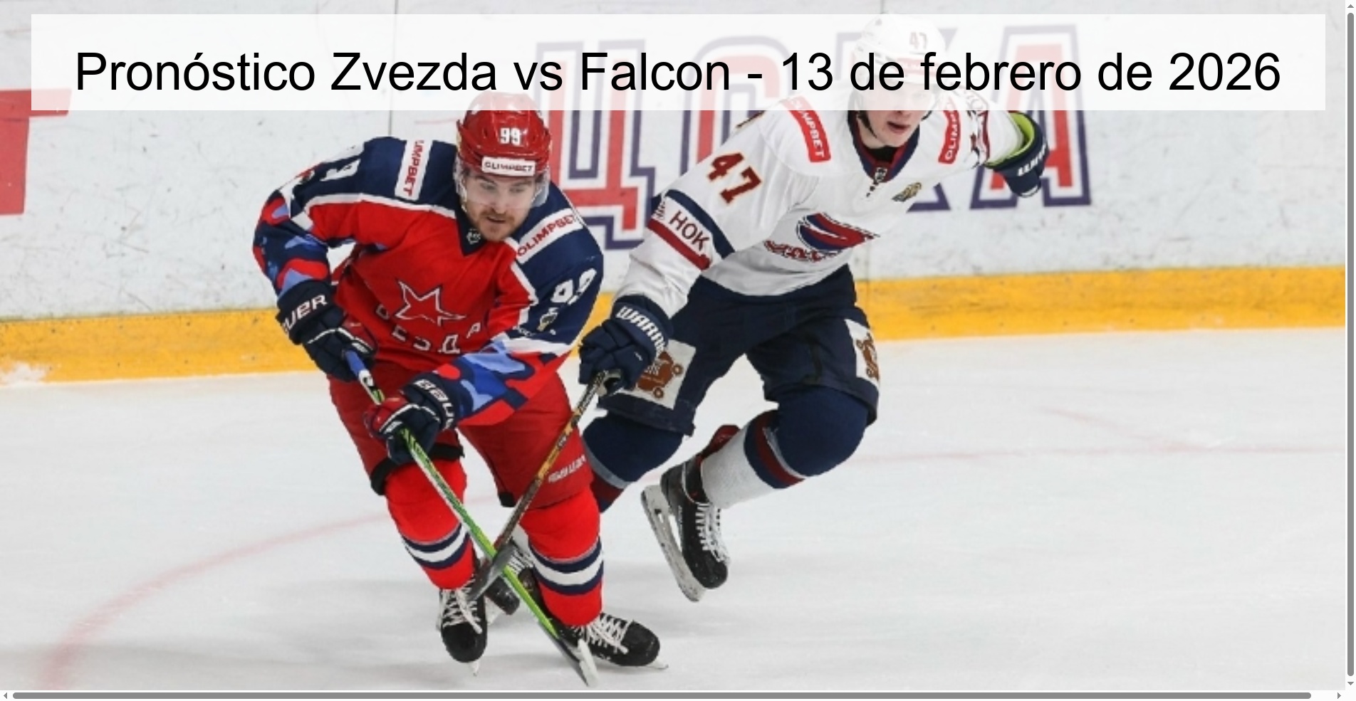 Pronóstico Zvezda vs Falcon - 13 de febrero de 2026
