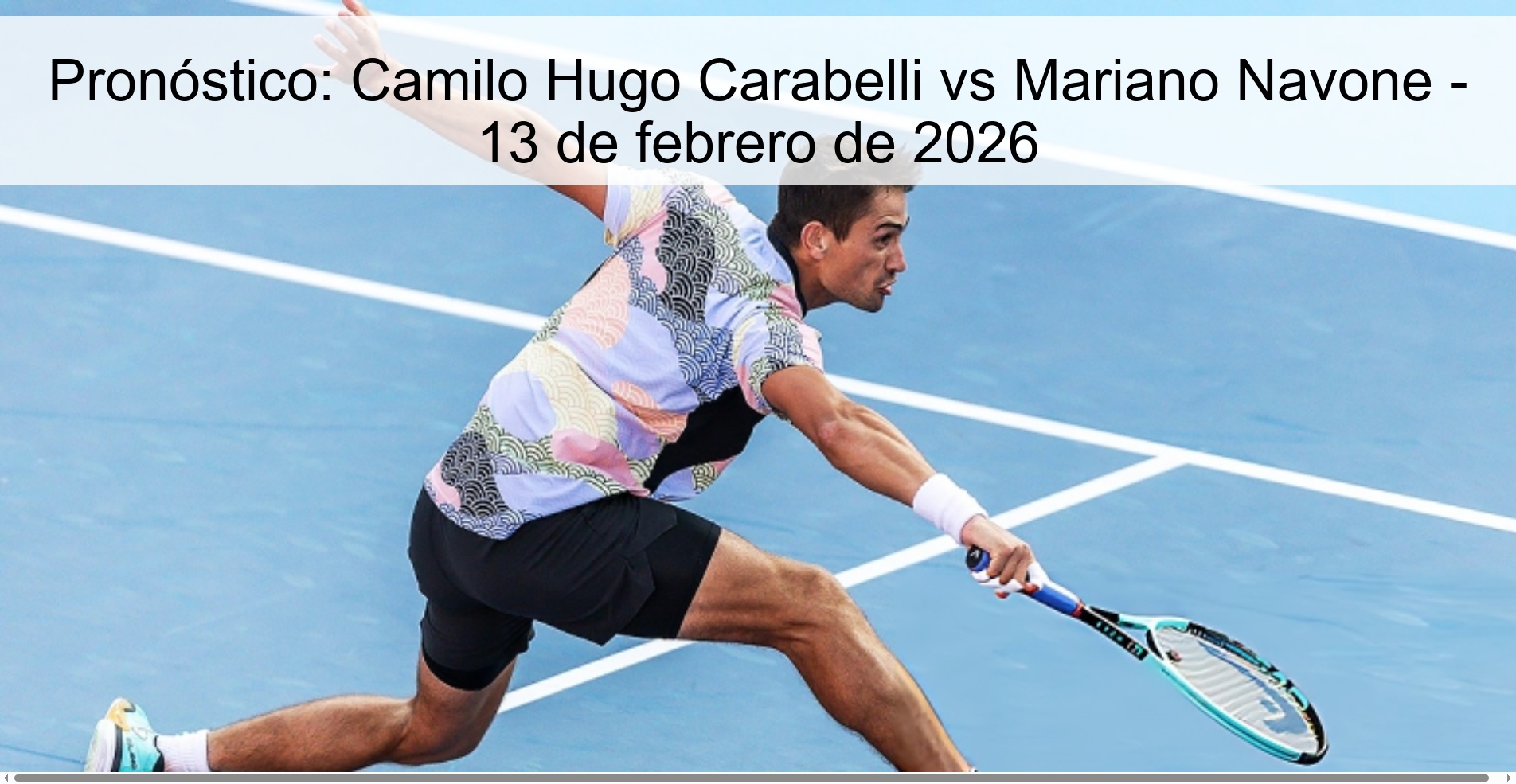 Pronóstico: Camilo Hugo Carabelli vs Mariano Navone - 13 de febrero de 2026