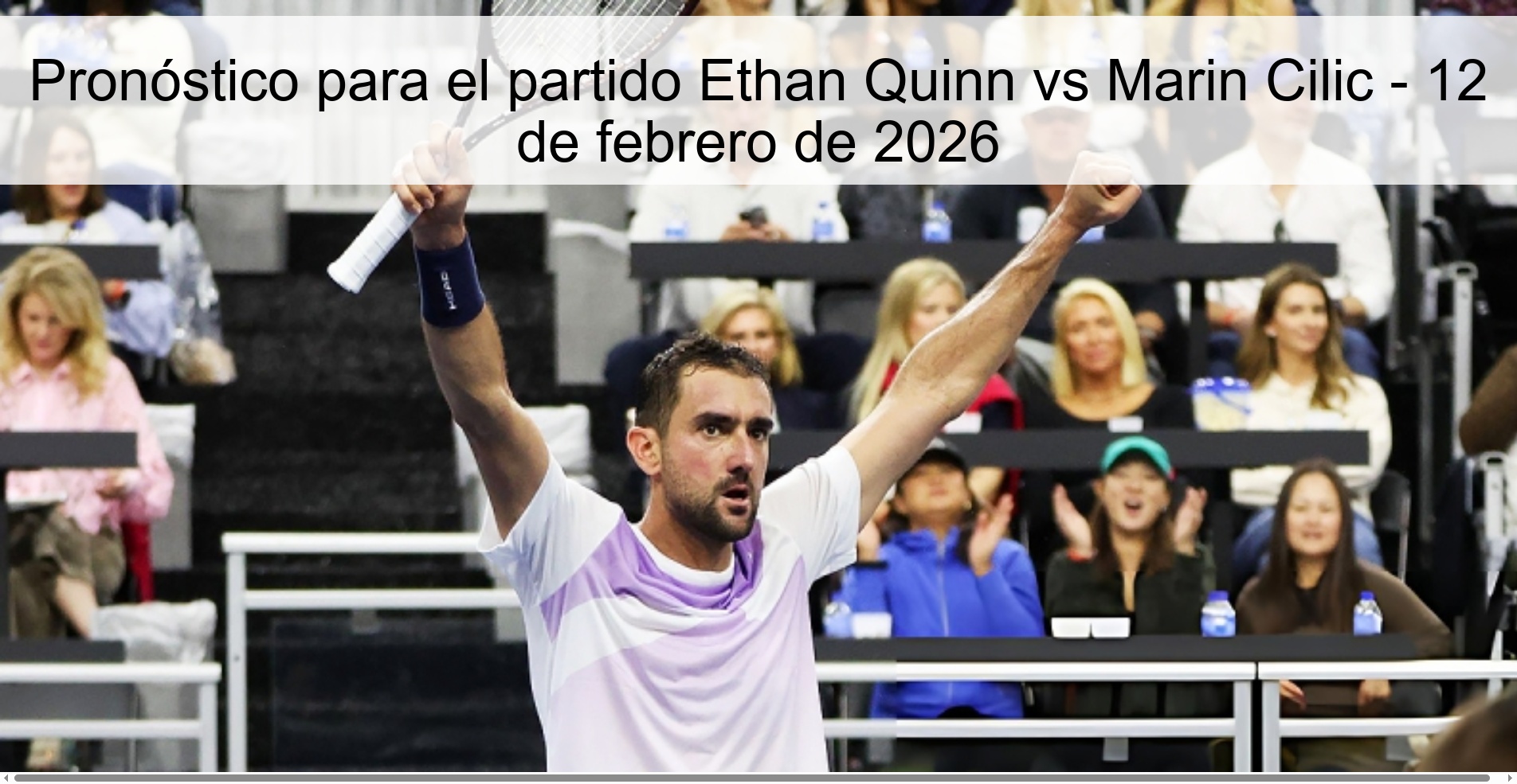 Prediction for the match Ethan Quinn vs Marin Cilic - February 12, 2026