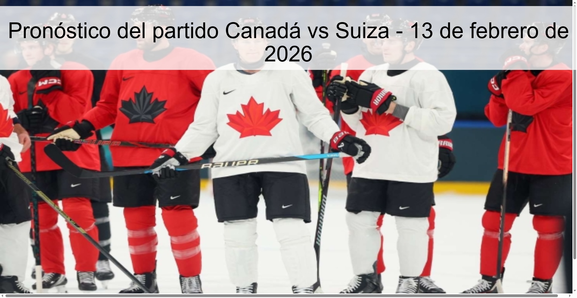 Canada vs Switzerland Prediction – February 13, 2026