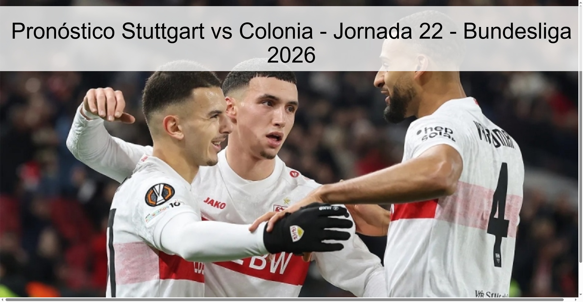 Stuttgart vs Cologne Prediction - Matchday 22 - Bundesliga 2026