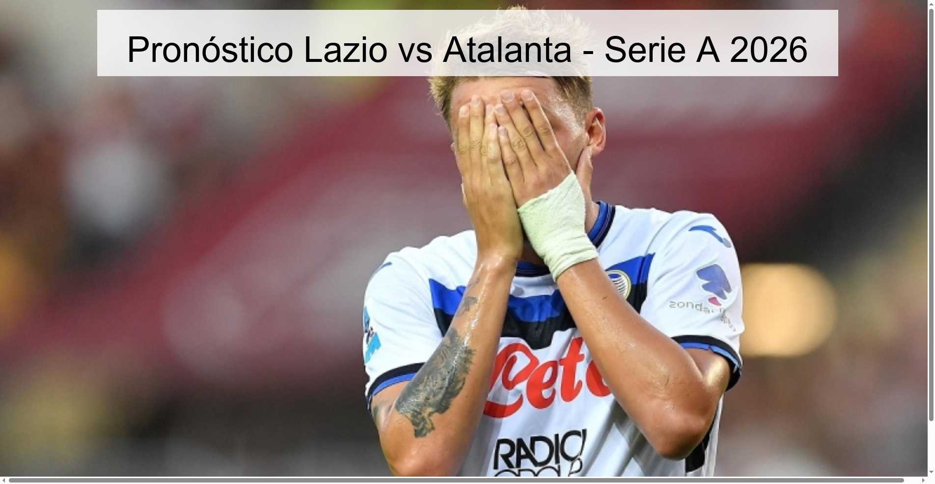 Pronóstico Lazio vs Atalanta - Serie A 2026