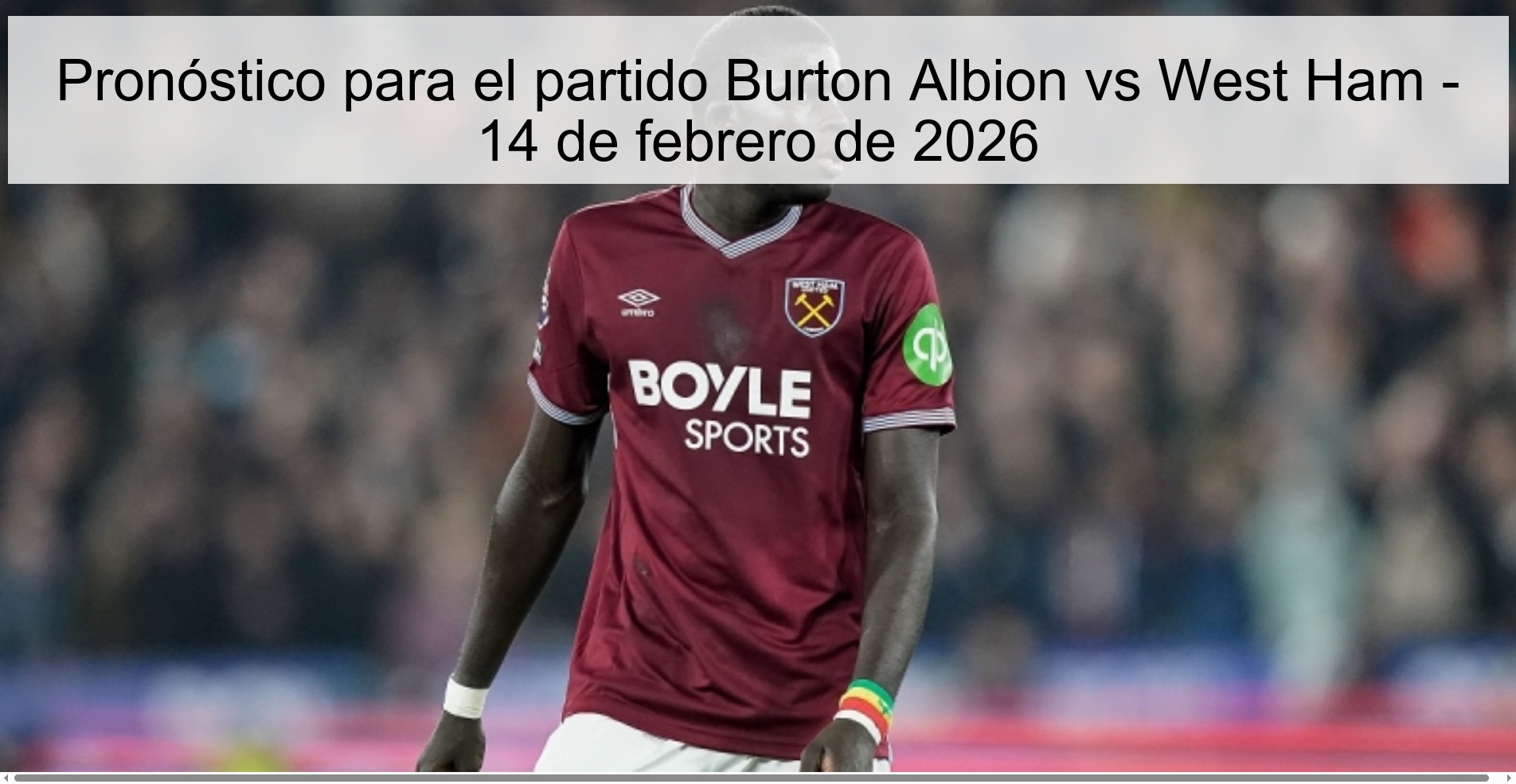 Burton Albion vs West Ham Prediction - February 14, 2026