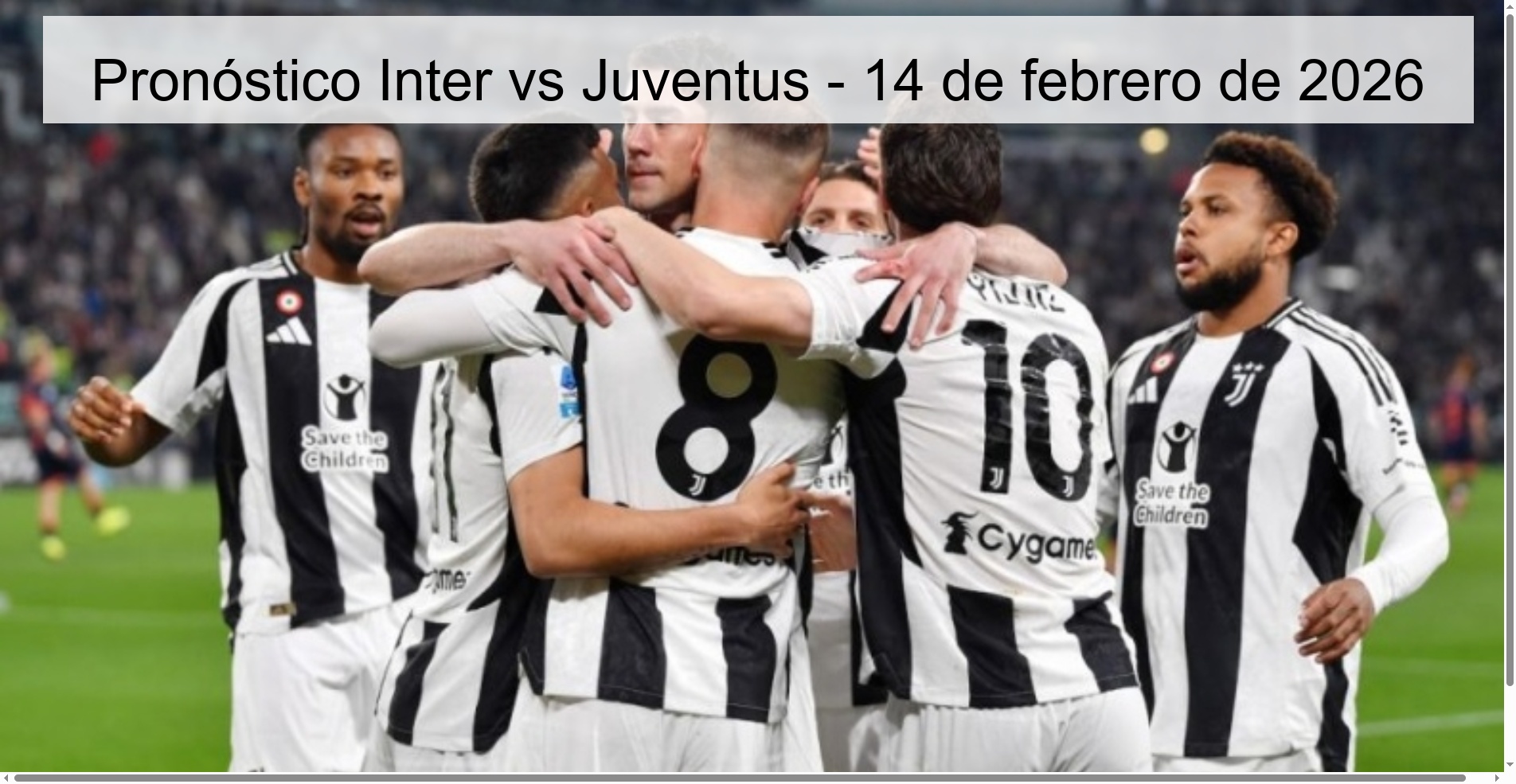 Pronóstico Inter vs Juventus - 14 de febrero de 2026