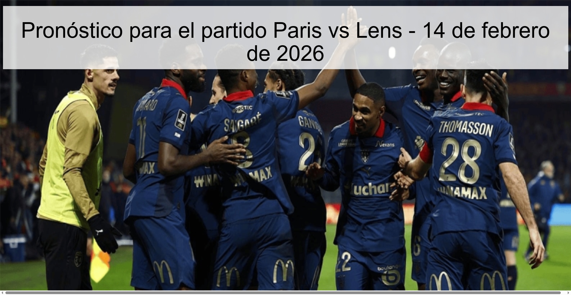 Prediction for the match Paris vs Lens - February 14, 2026 Prediction for the match Paris vs Lens - February 14, 2026