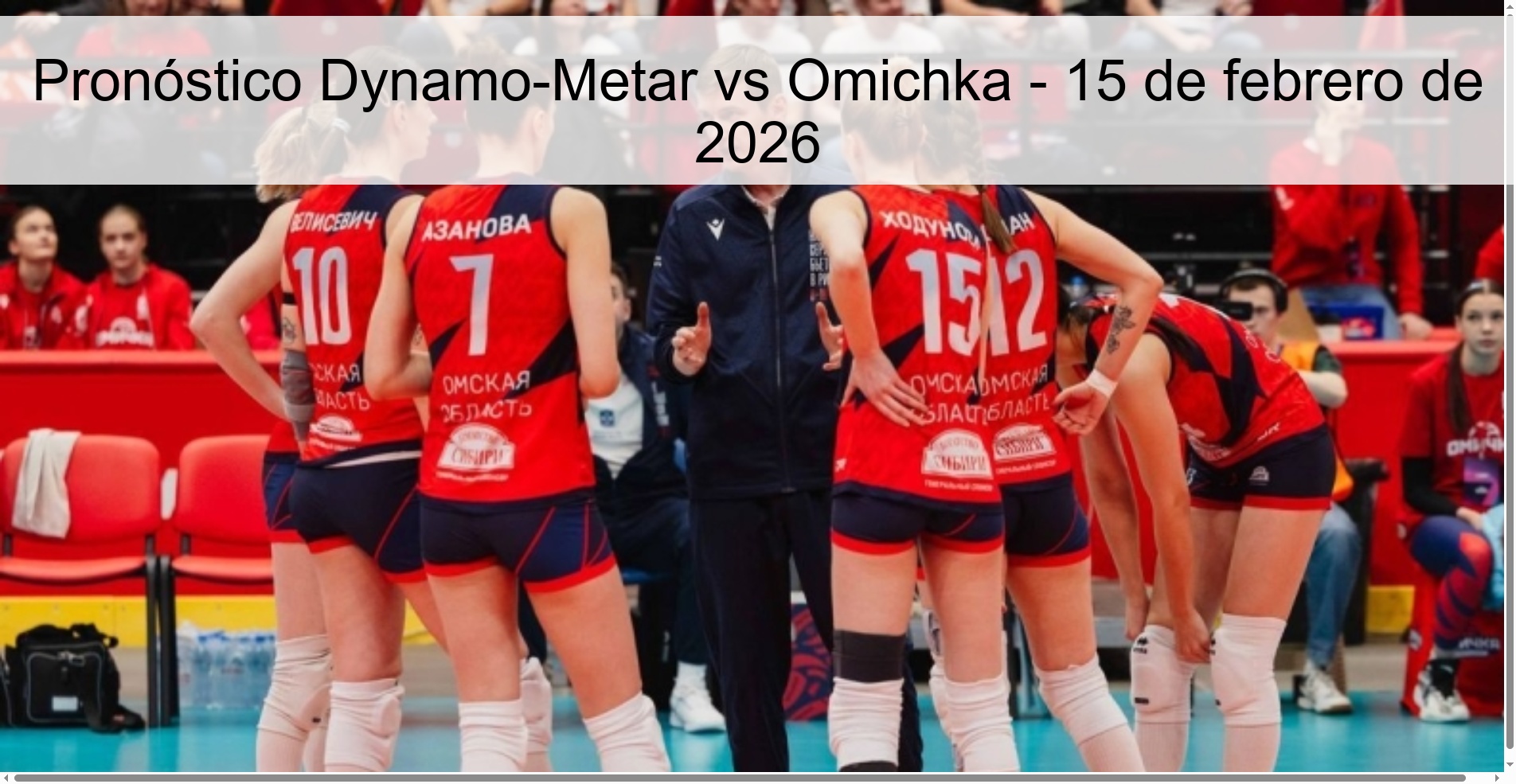 Dynamo-Metar vs Omichka Prediction – February 15, 2026