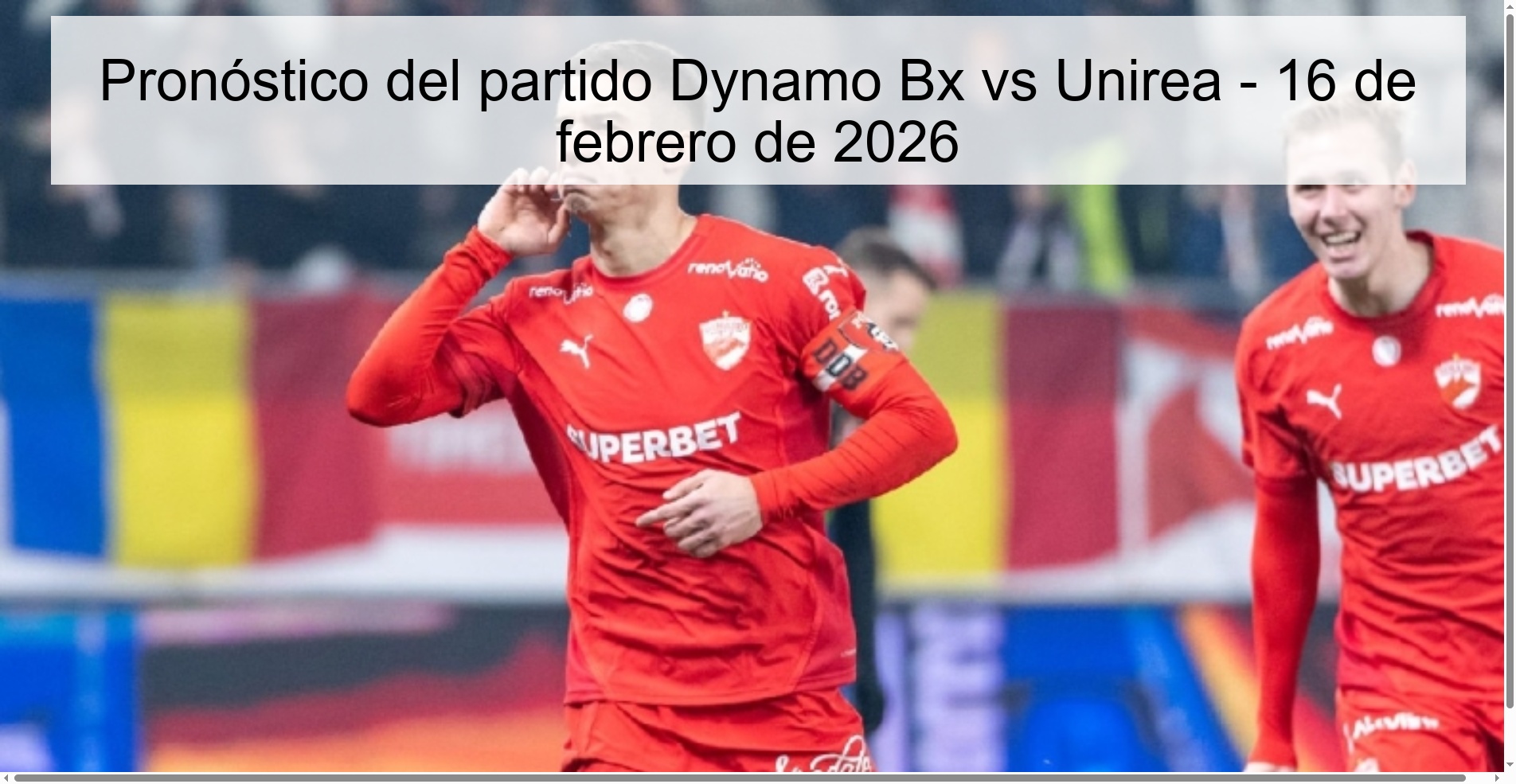 Dynamo Bx vs Unirea Prediction – February 16, 2026