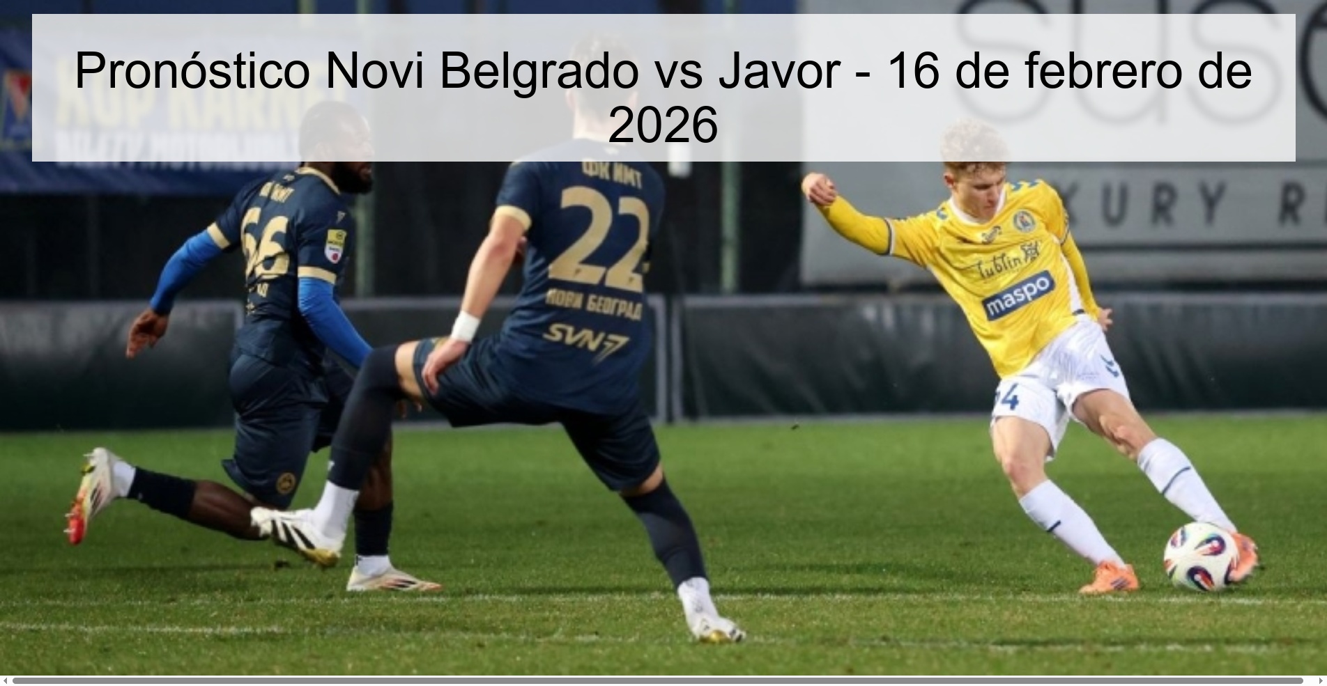 Pronóstico Novi Belgrado vs Javor - 16 de febrero de 2026