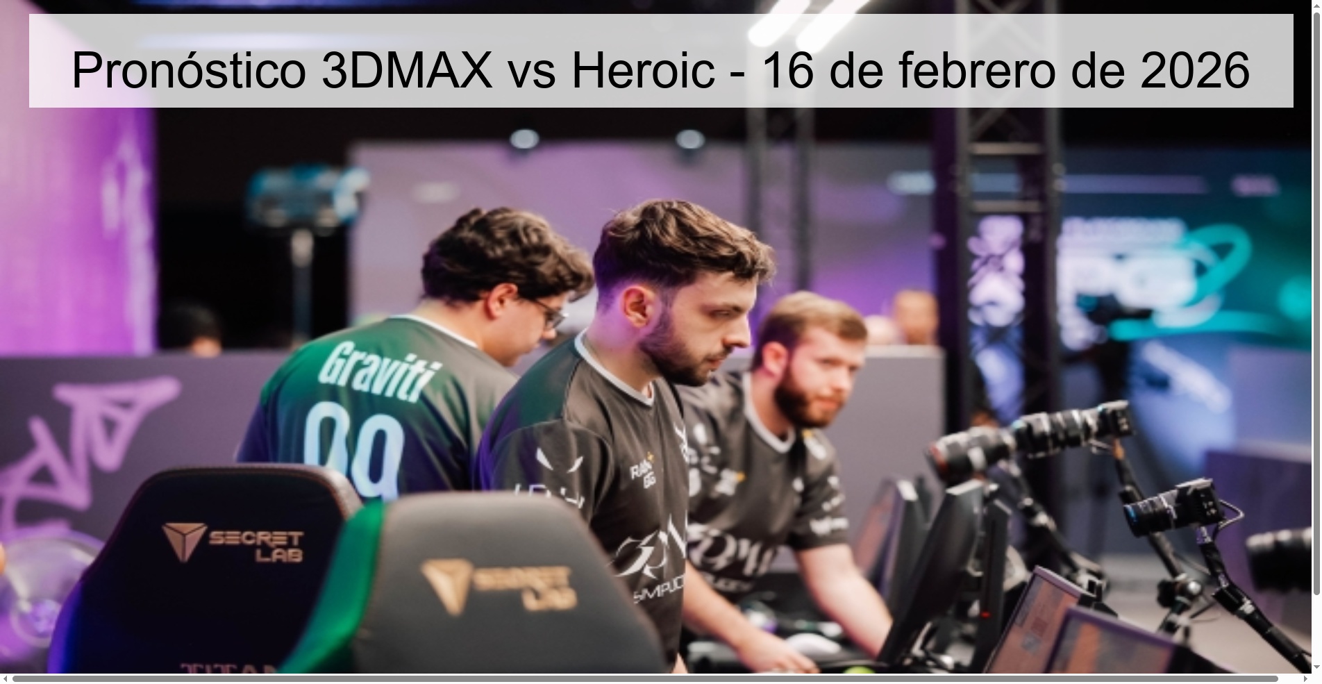 Pronóstico 3DMAX vs Heroic - 16 de febrero de 2026