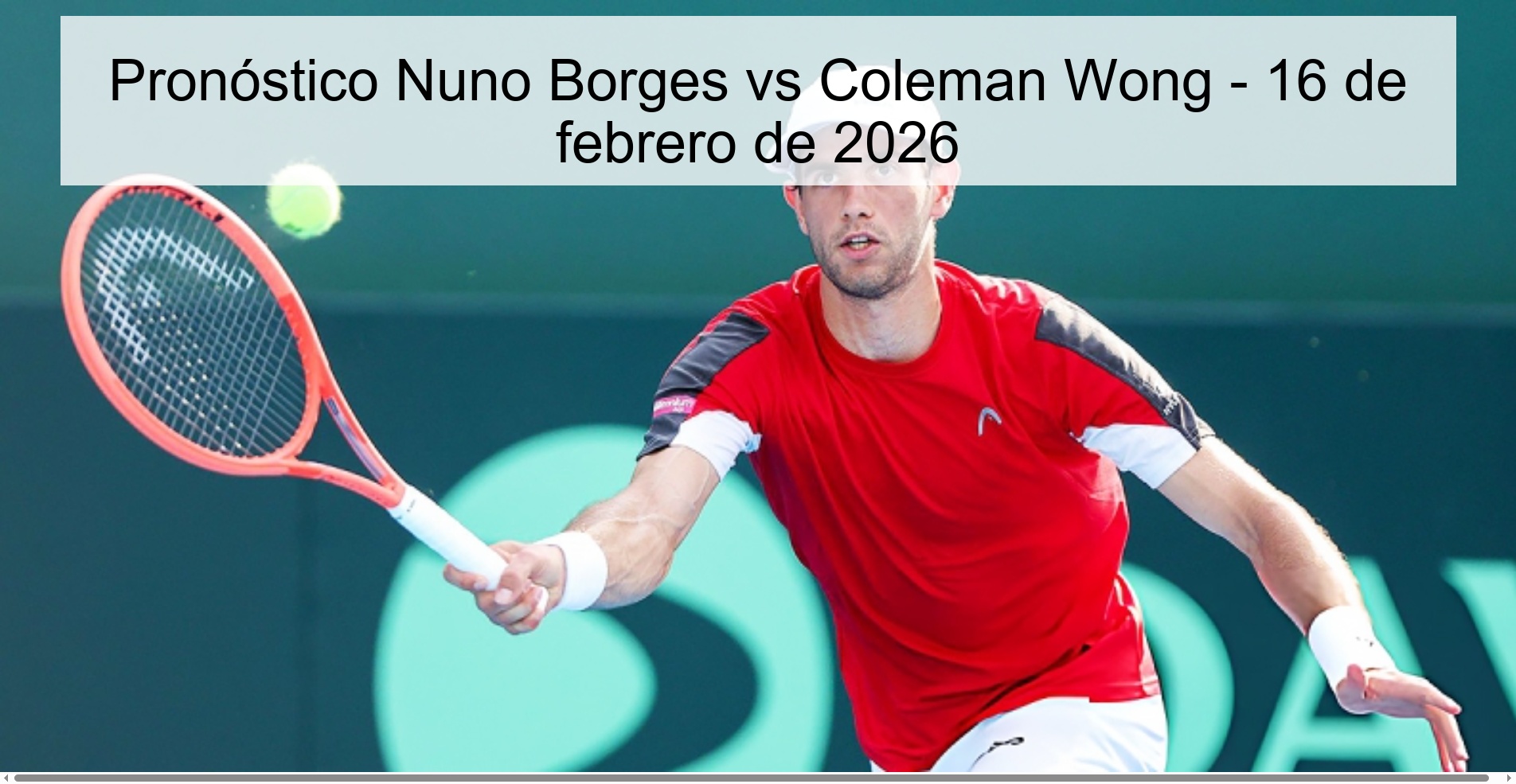 Pronóstico Nuno Borges vs Coleman Wong - 16 de febrero de 2026