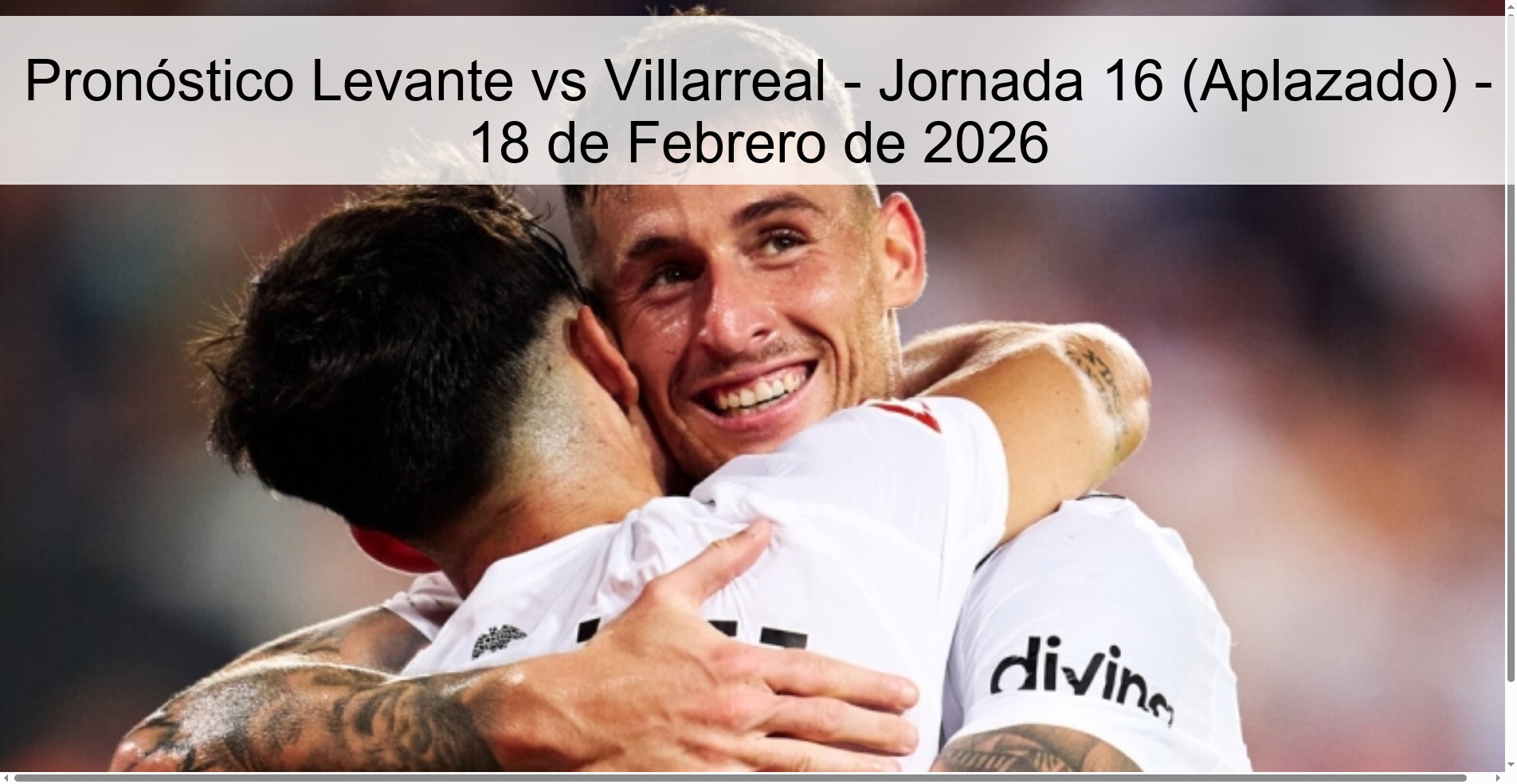 Levante vs Villarreal Prediction - Matchday 16 (Postponed) - February 18, 2026