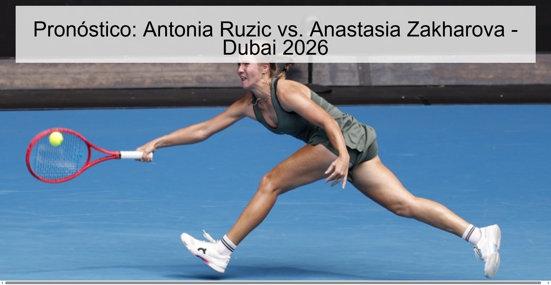 Pronóstico: Antonia Ruzic vs. Anastasia Zakharova - Dubai 2026