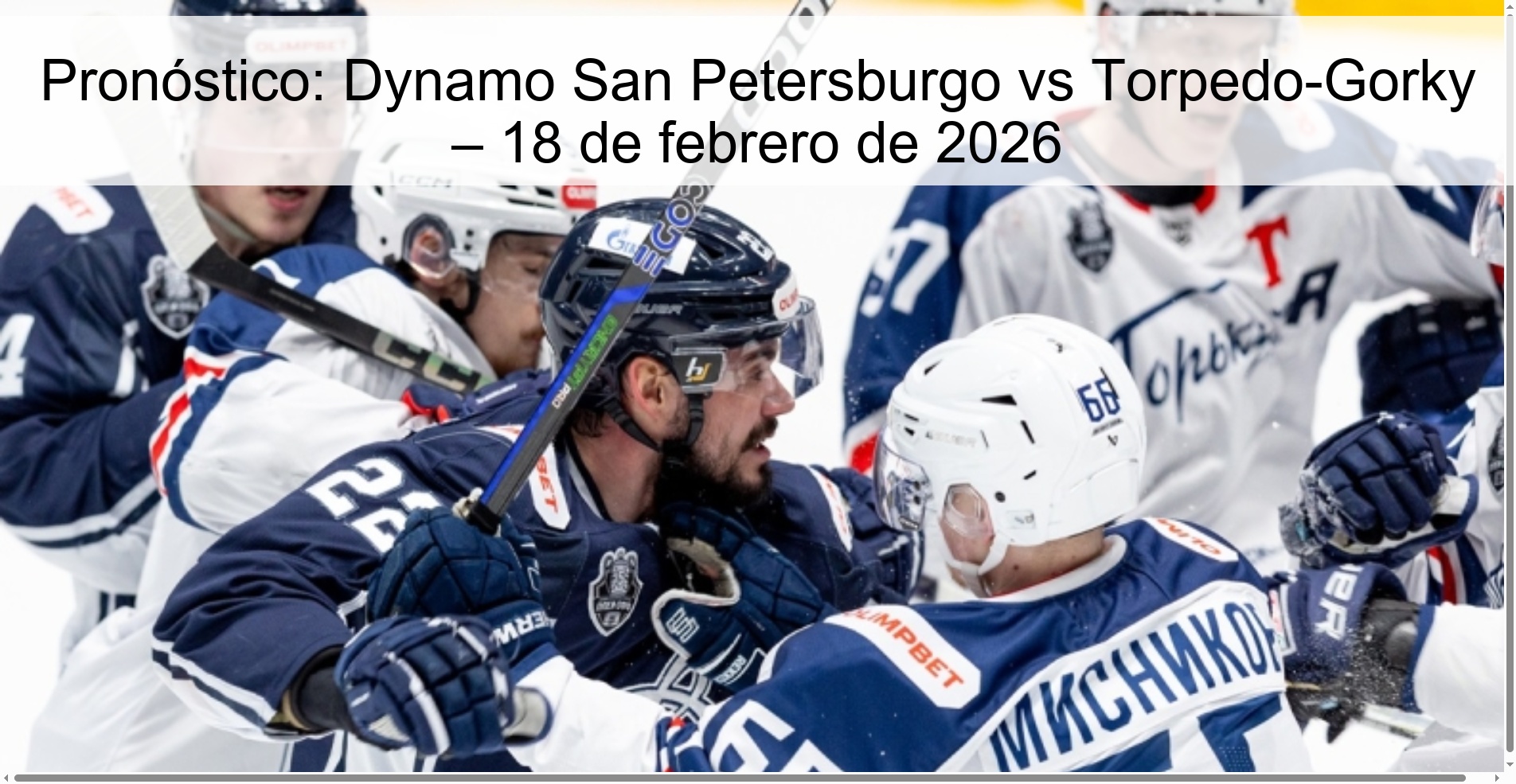 Prediction: Dynamo Saint Petersburg vs Torpedo-Gorky – February 18, 2026