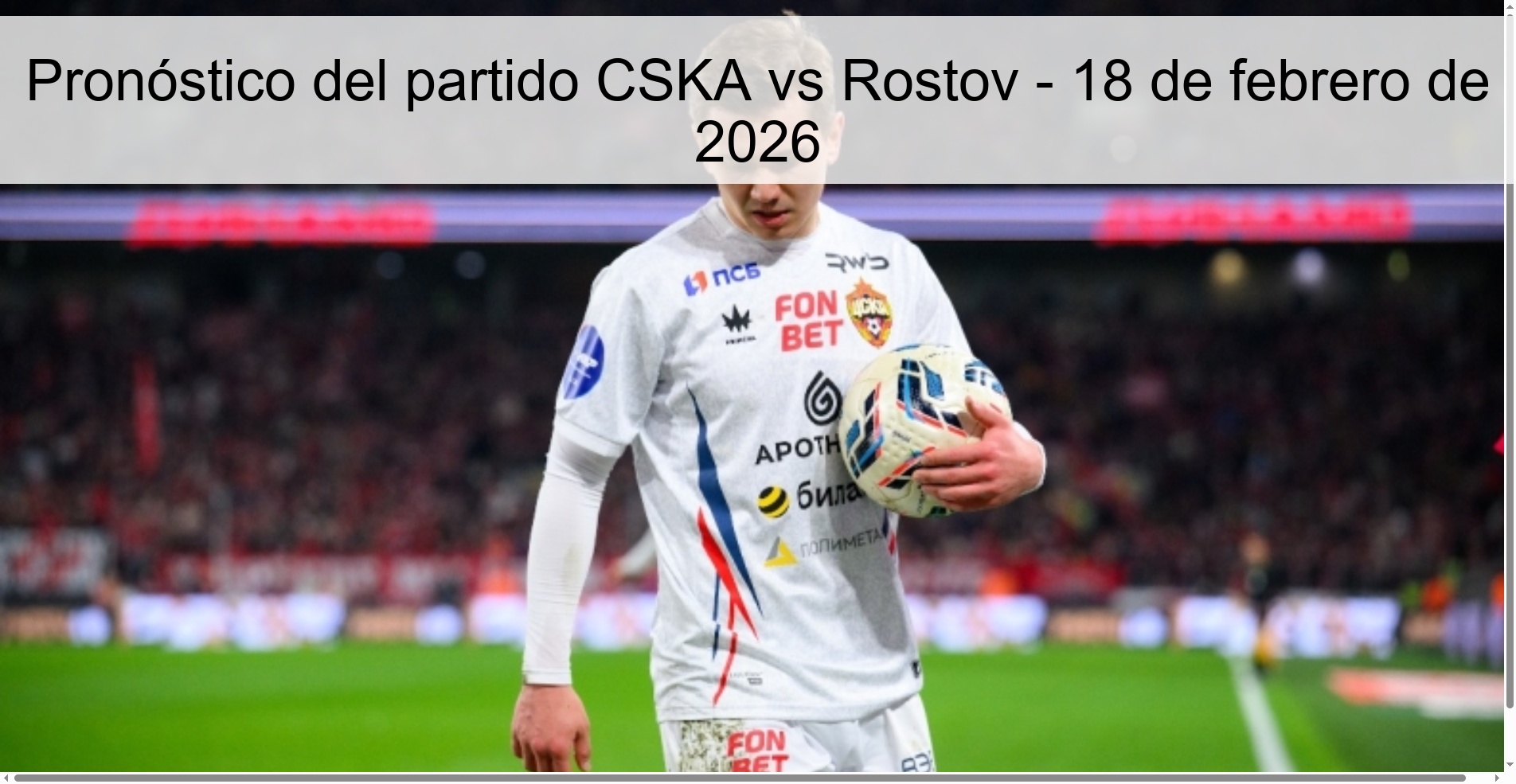 CSKA vs Rostov Prediction – February 18, 2026