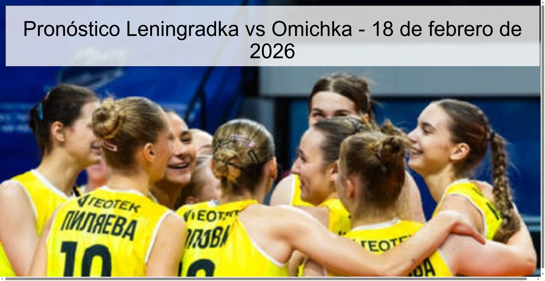 Pronóstico Leningradka vs Omichka - 18 de febrero de 2026