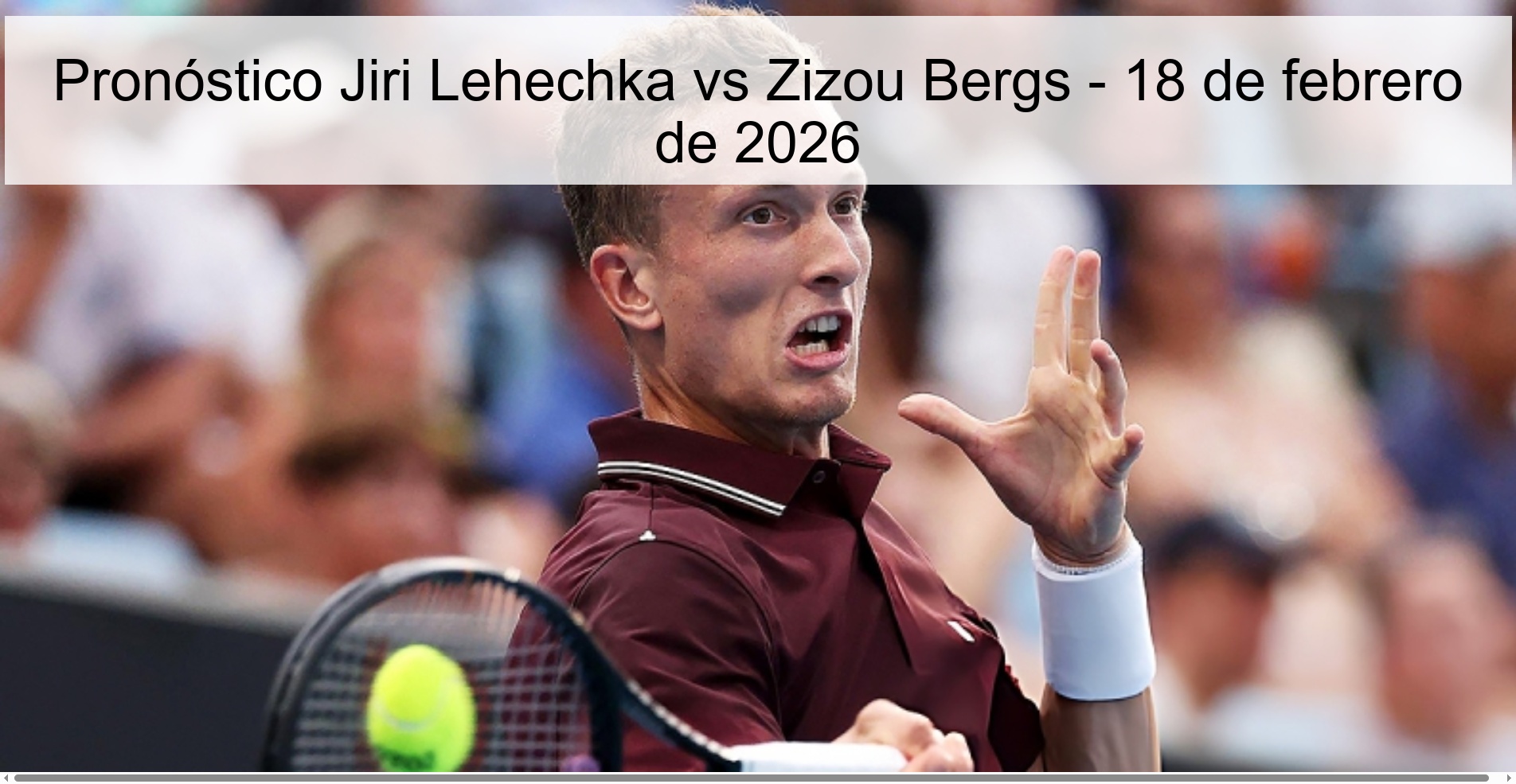 Pronóstico Jiri Lehechka vs Zizou Bergs - 18 de febrero de 2026