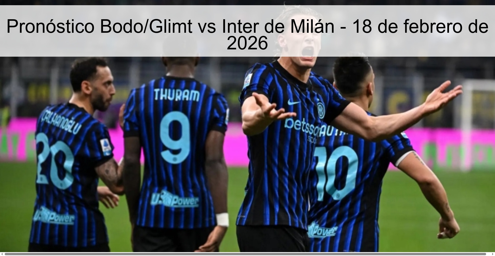 Bodo/Glimt vs Inter Milan Prediction - February 18, 2026