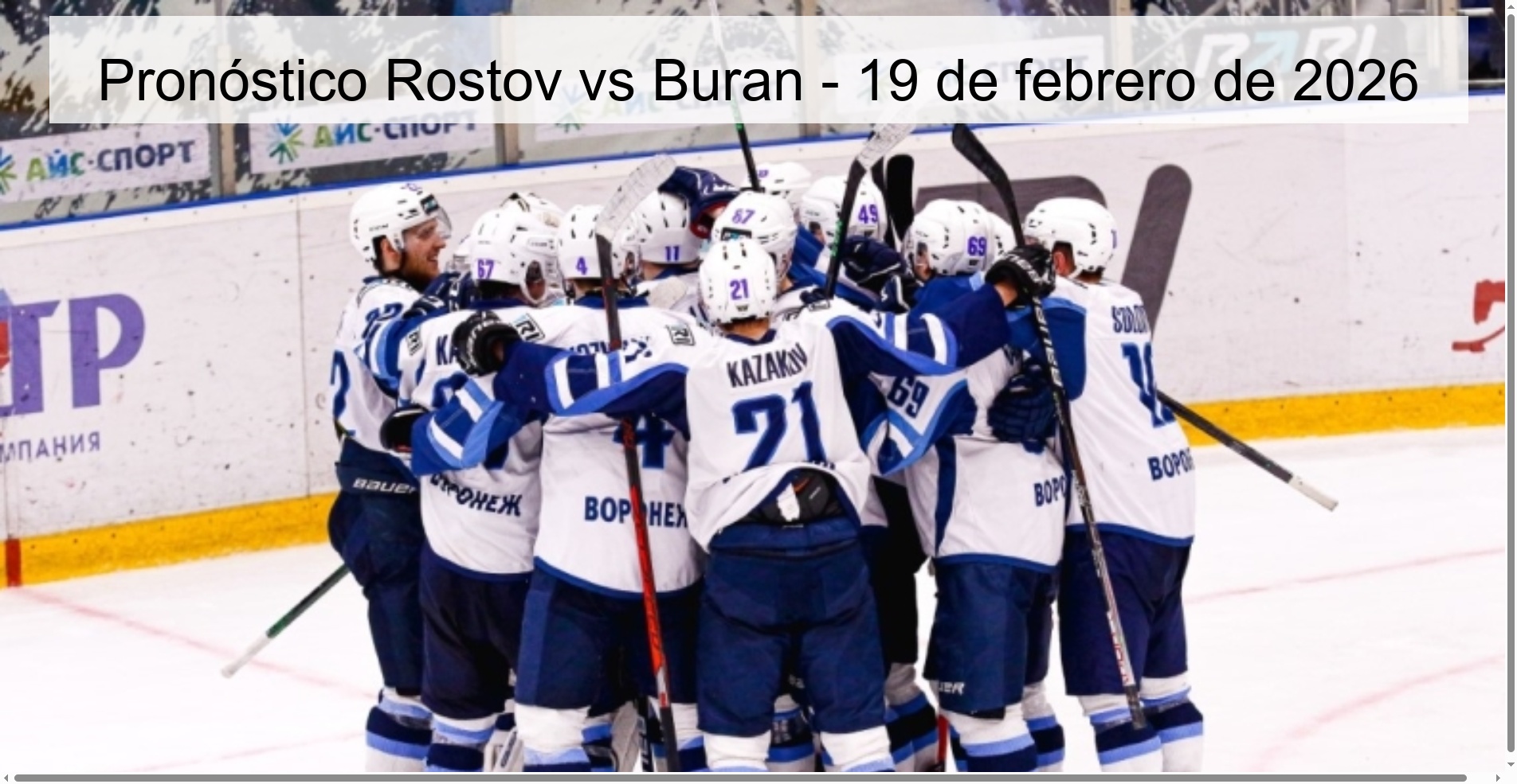 Pronóstico Rostov vs Buran - 19 de febrero de 2026