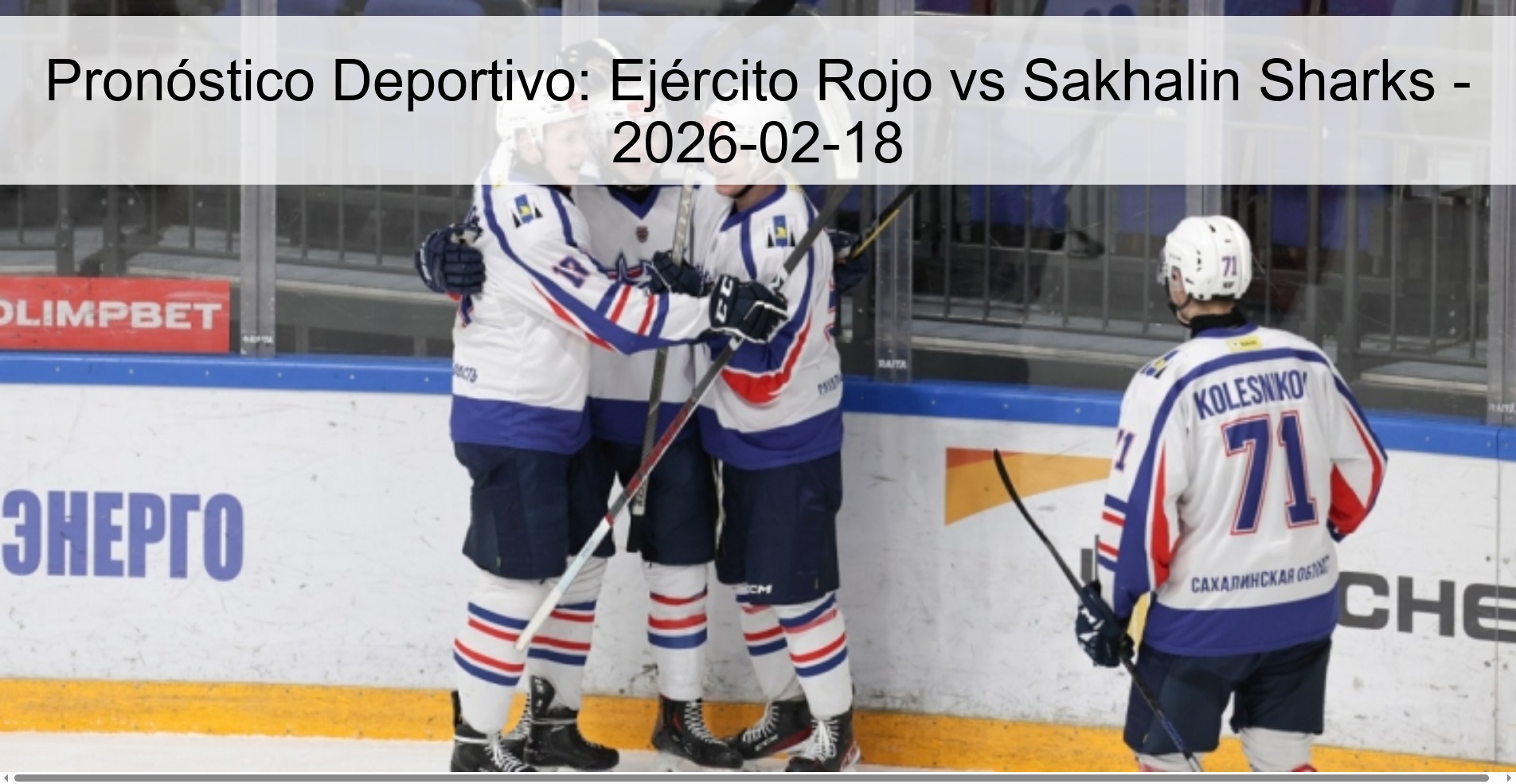 Sports Prediction: Red Army vs Sakhalin Sharks - 2026-02-18
