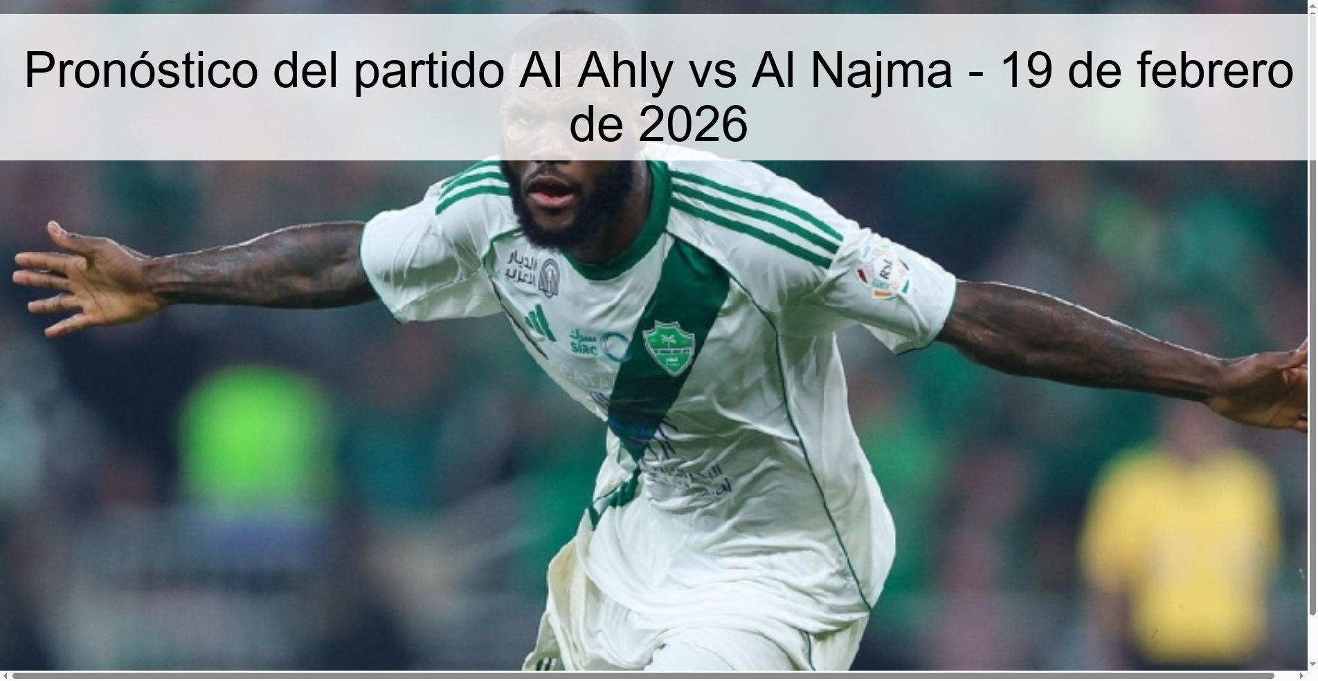 Al Ahly vs Al Najma Prediction – February 19, 2026