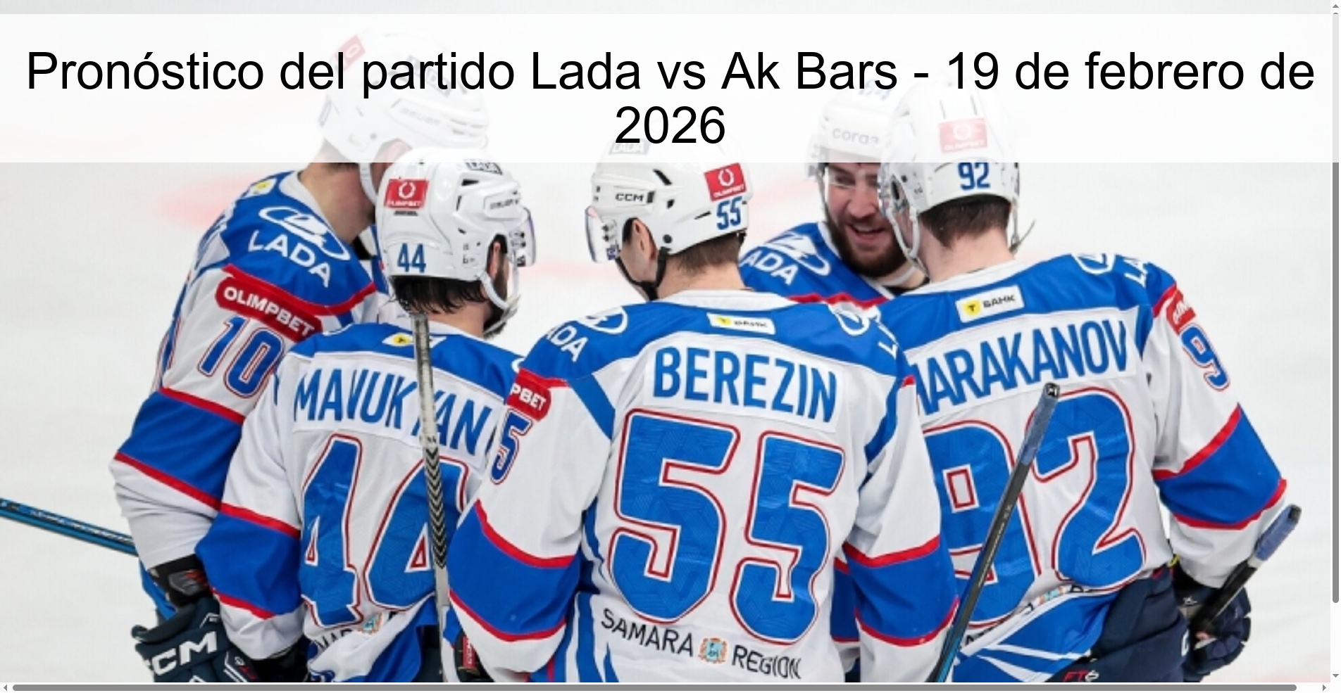 Lada vs Ak Bars Prediction – February 19, 2026