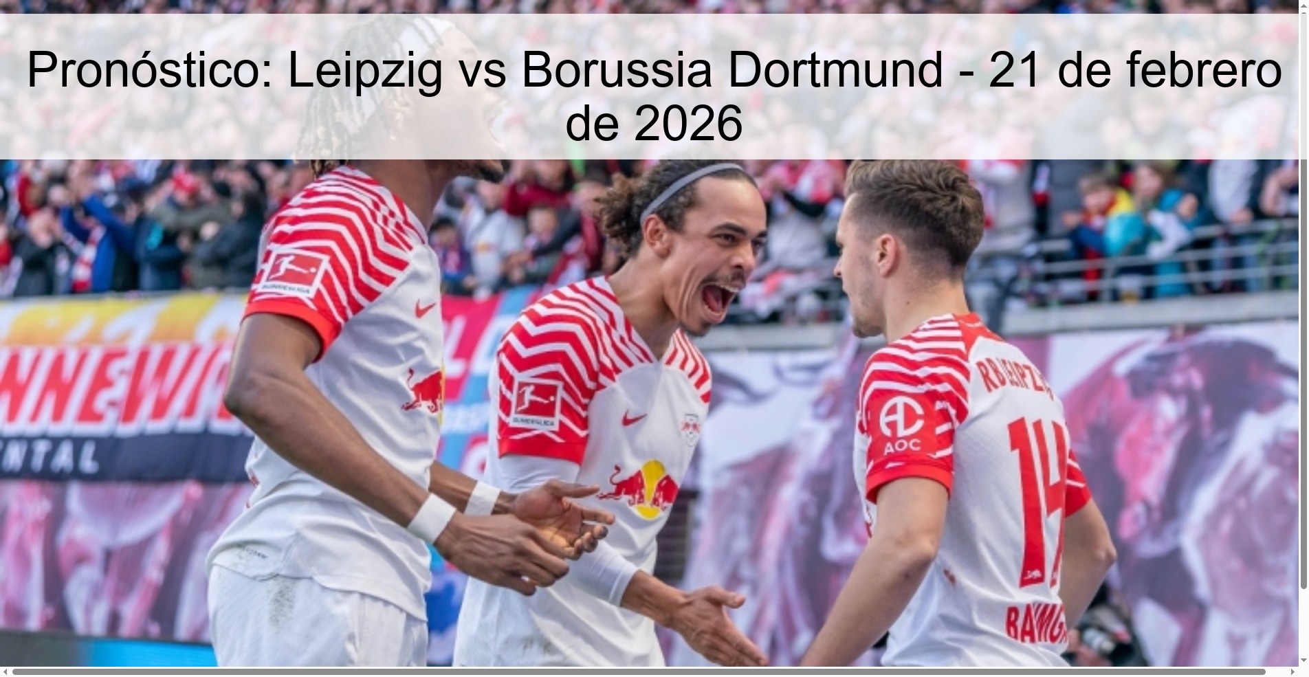 Prediction: Leipzig vs Borussia Dortmund - February 21, 2026