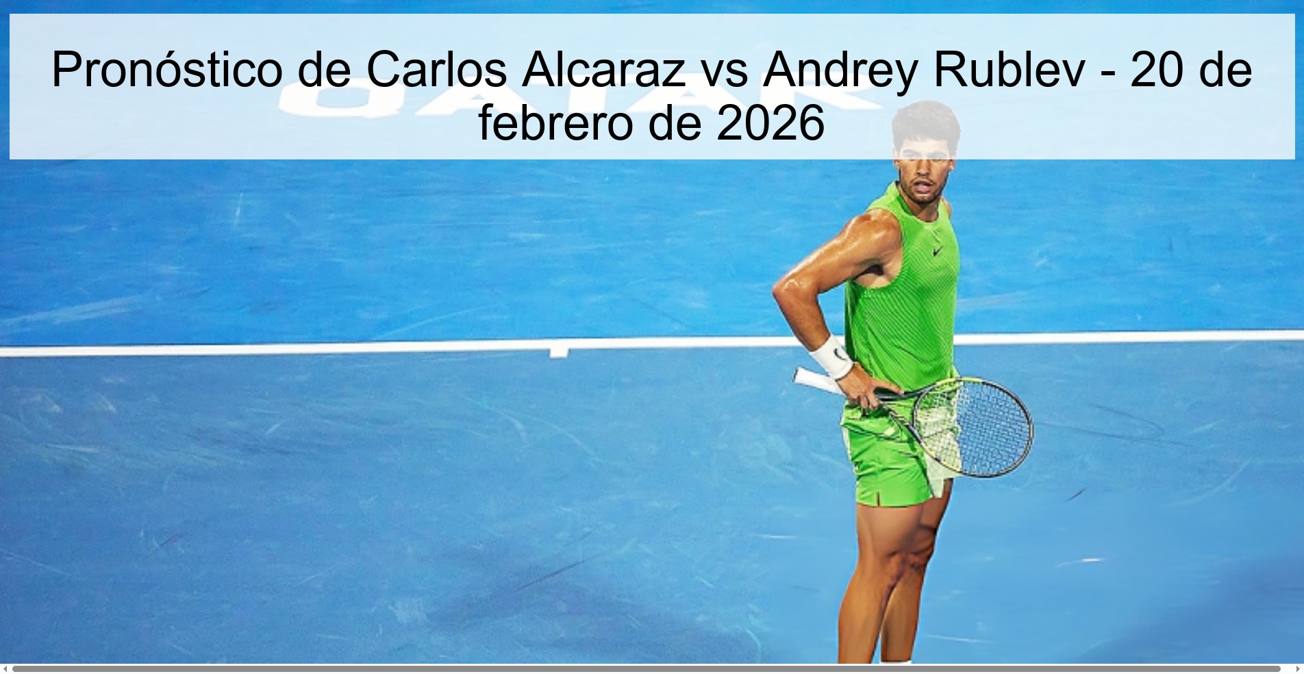 Pronóstico de Carlos Alcaraz vs Andrey Rublev - 20 de febrero de 2026 Pronóstico de Carlos Alcaraz vs Andrey Rublev - 20 de febrero de 2026