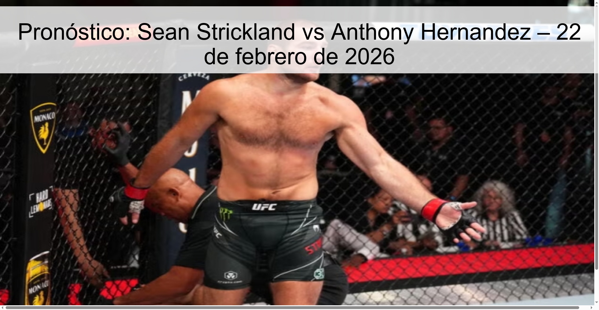 Prediction: Sean Strickland vs Anthony Hernandez – February 22, 2026