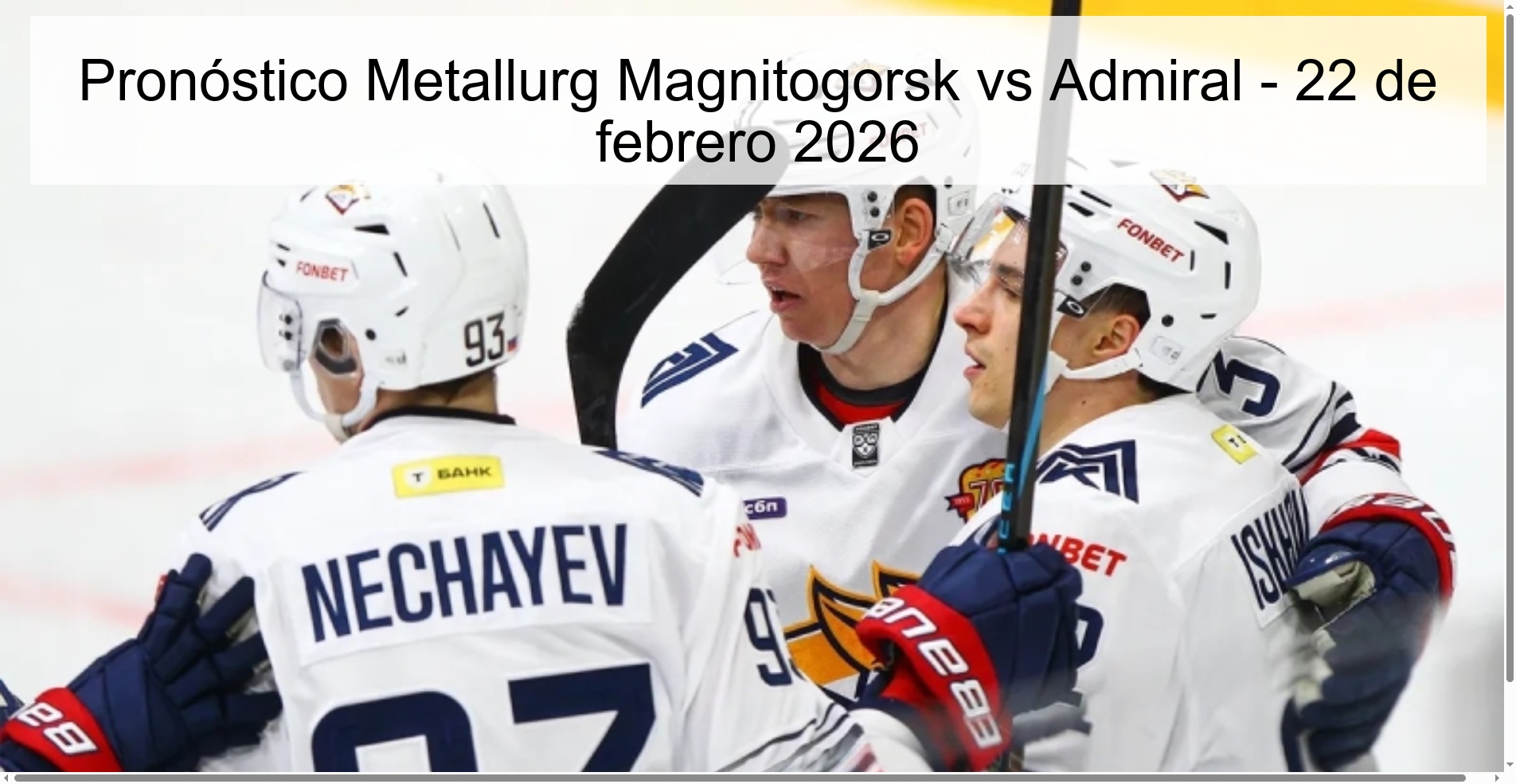 Metallurg Magnitogorsk vs Admiral Prediction – February 22, 2026