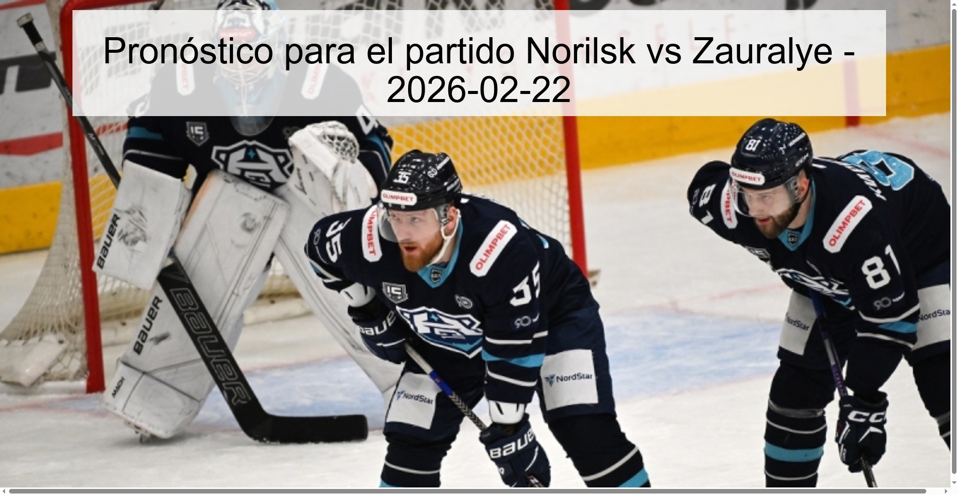 Prediction for the match Norilsk vs Zauralye - 2026-02-22