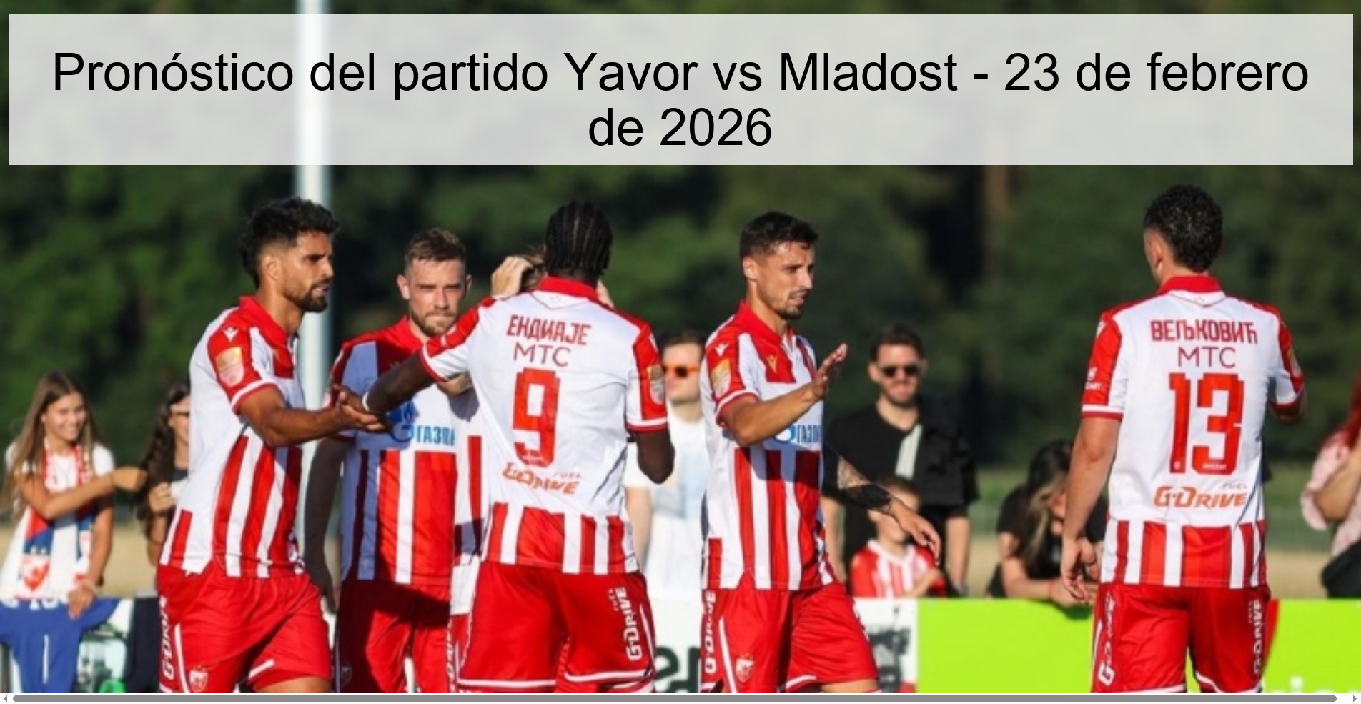Pronóstico del partido Yavor vs Mladost - 23 de febrero de 2026