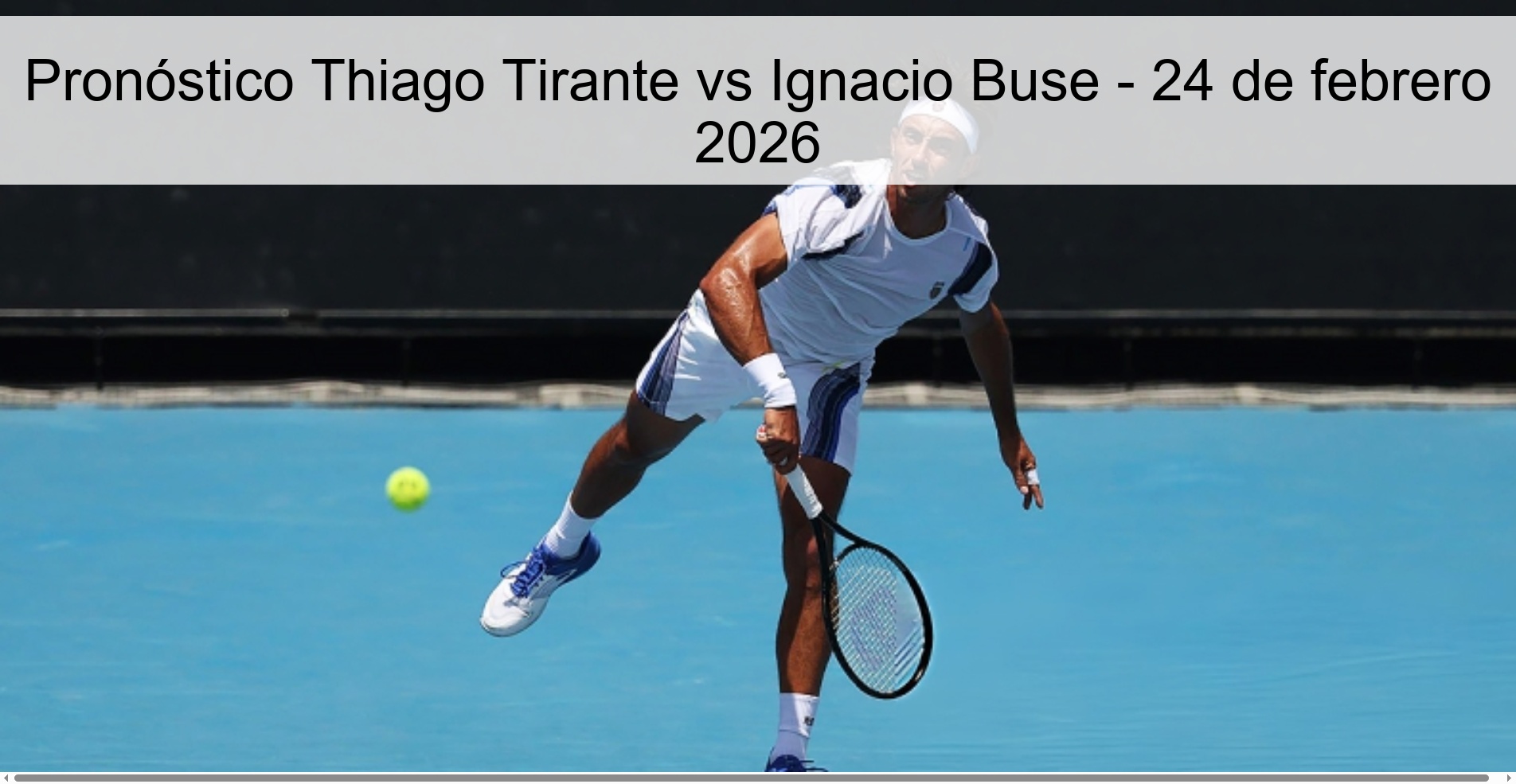 Pronóstico Thiago Tirante vs Ignacio Buse - 24 de febrero 2026 Pronóstico Thiago Tirante vs Ignacio Buse - 24 de febrero 2026