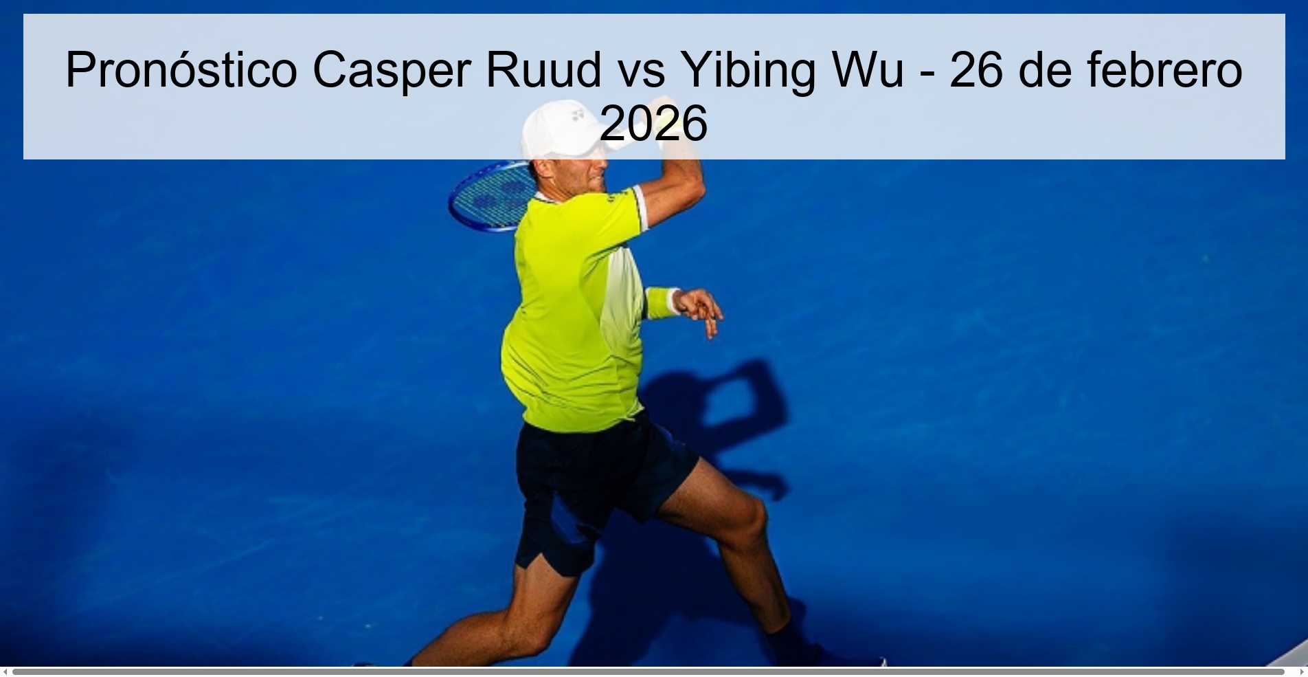 Casper Ruud vs Yibing Wu Prediction – February 26, 2026