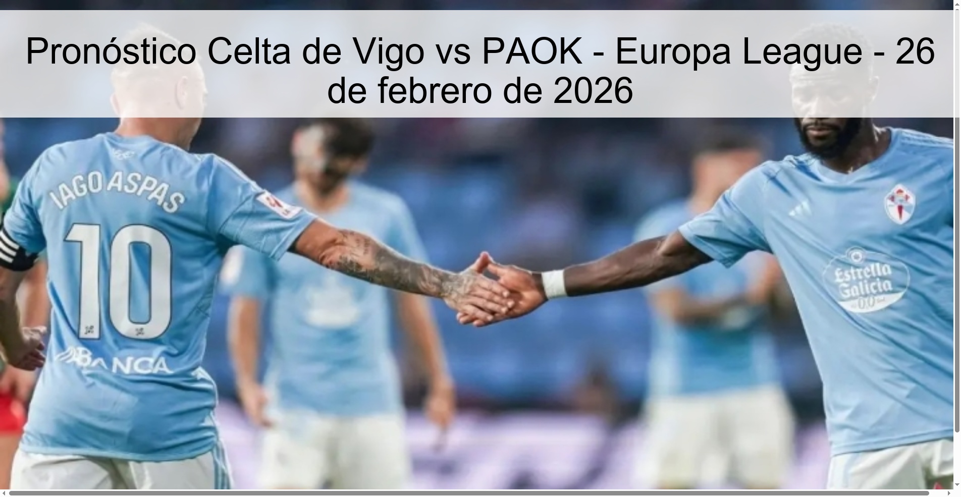 Celta de Vigo vs PAOK Prediction - Europa League - February 26, 2026