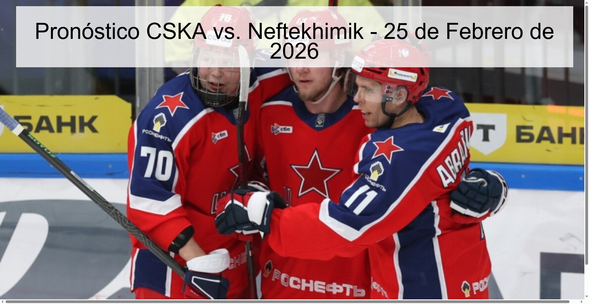 CSKA vs. Prediction Neftekhimik - February 25, 2026