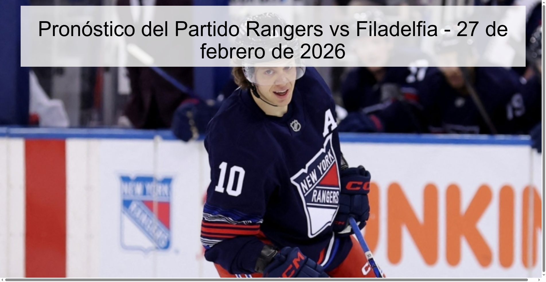 Pronóstico del Partido Rangers vs Filadelfia - 27 de febrero de 2026