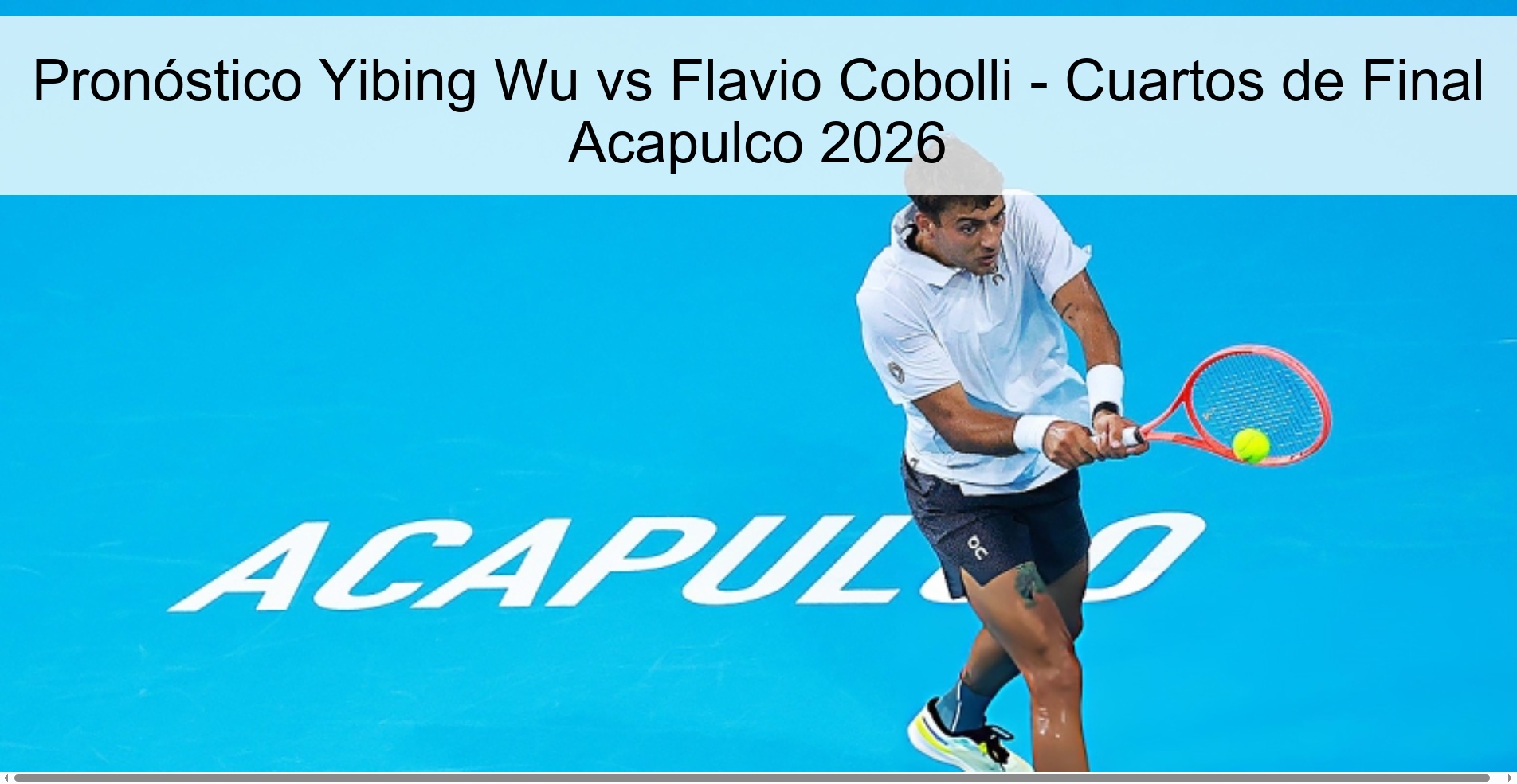 Yibing Wu vs Flavio Cobolli Prediction - Quarterfinals Acapulco 2026