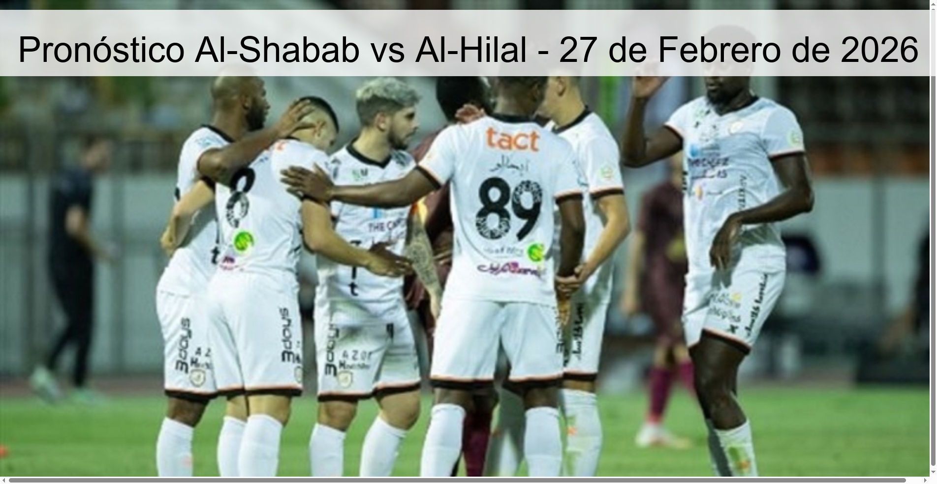 Pronóstico Al-Shabab vs Al-Hilal - 27 de Febrero de 2026