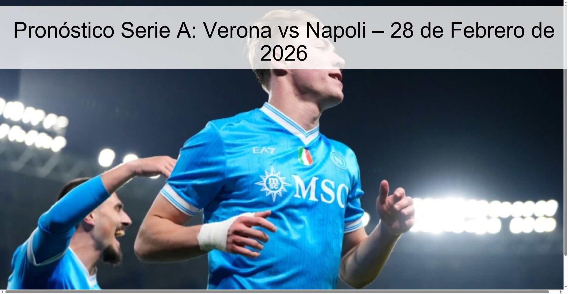 Pronóstico Serie A: Verona vs Napoli – 28 de Febrero de 2026